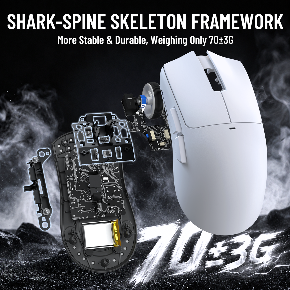 Bezprzewodowa mysz gamingowa ATTACK SHARK X11 PRO V2 z wyświetlaczem TFT, stacją ładującą i zwiniętym kablem C06