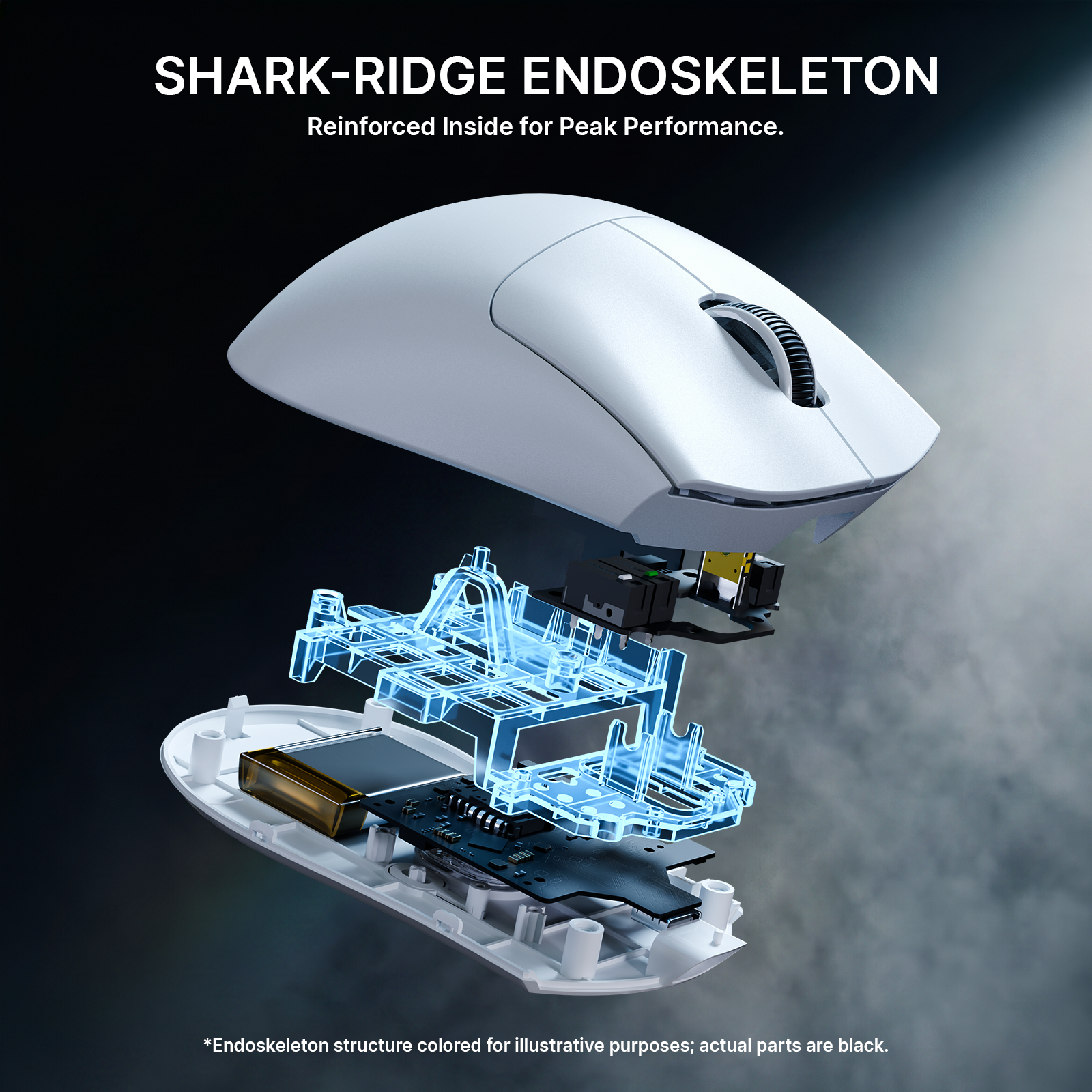 ATTACK SHARK V8 Ultra lekka ergonomiczna bezprzewodowa mysz gamingowa