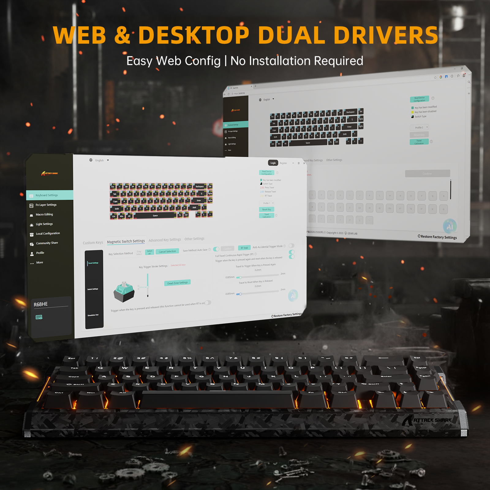 ATTACK SHARK R68 HE & R11 ULTRA Carbon Fiber Gaming Bundle