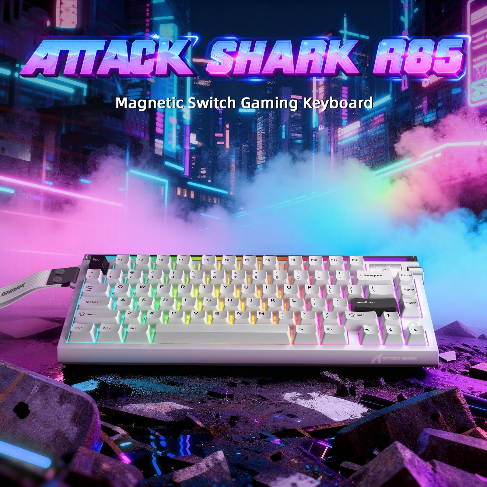 ATTACK SHARK R85 HE Rapid Trigger Klawiatura z kablem LED C01ULTRA