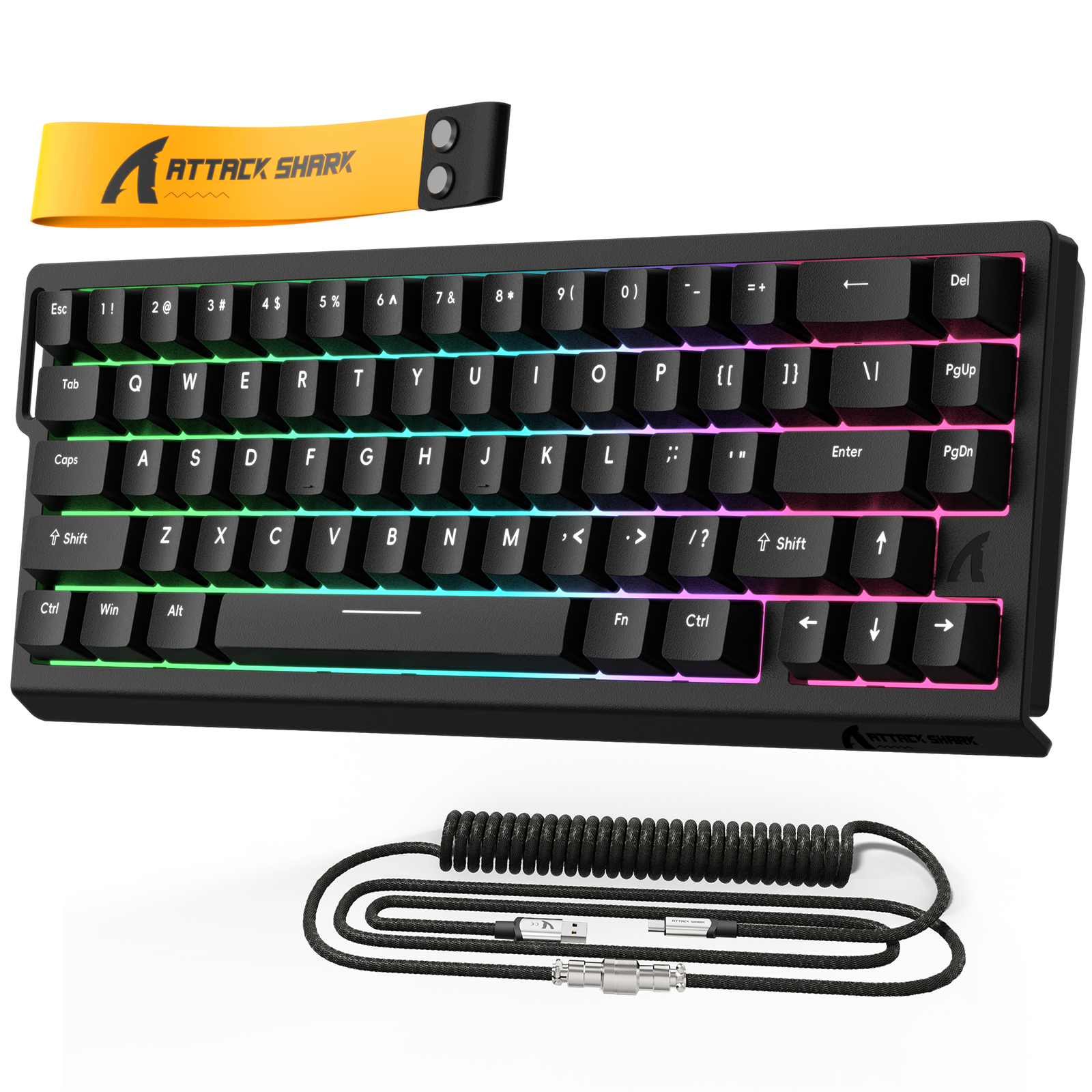 ATTACK SHARK X68 HE Klawiatura z Magnetycznym Przełącznikiem Rapid Trigger ze Spiralnym Kablem C01PRO