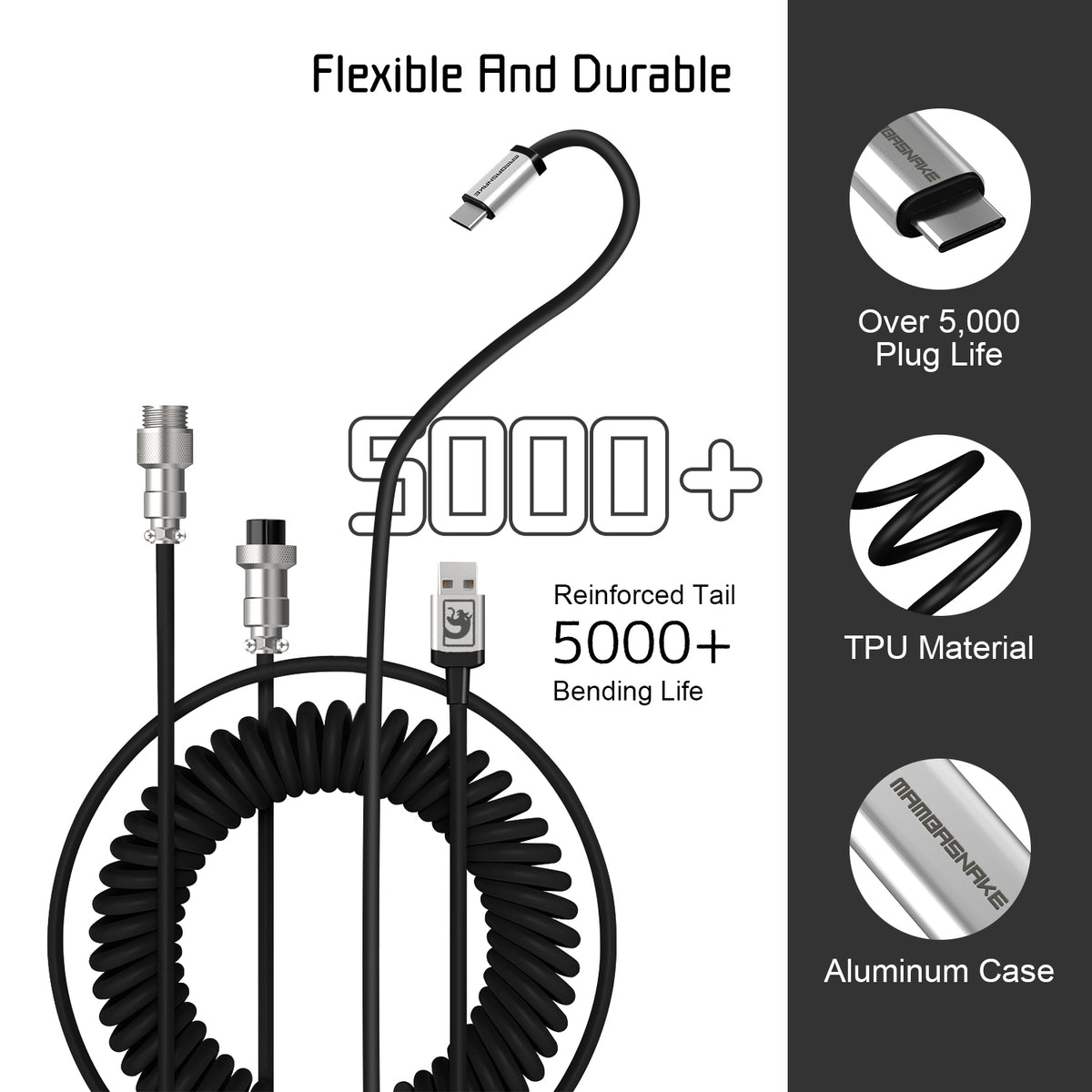 ATTACK SHARK x MAMBASNAKE C01 Kabel spiralny