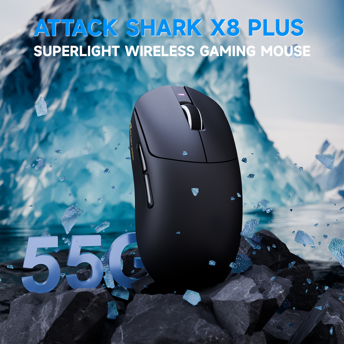 Bezprzewodowa mysz gamingowa ATTACK SHARK X8 PLUS z trzema trybami łączności i kablem C06 ULTRA
