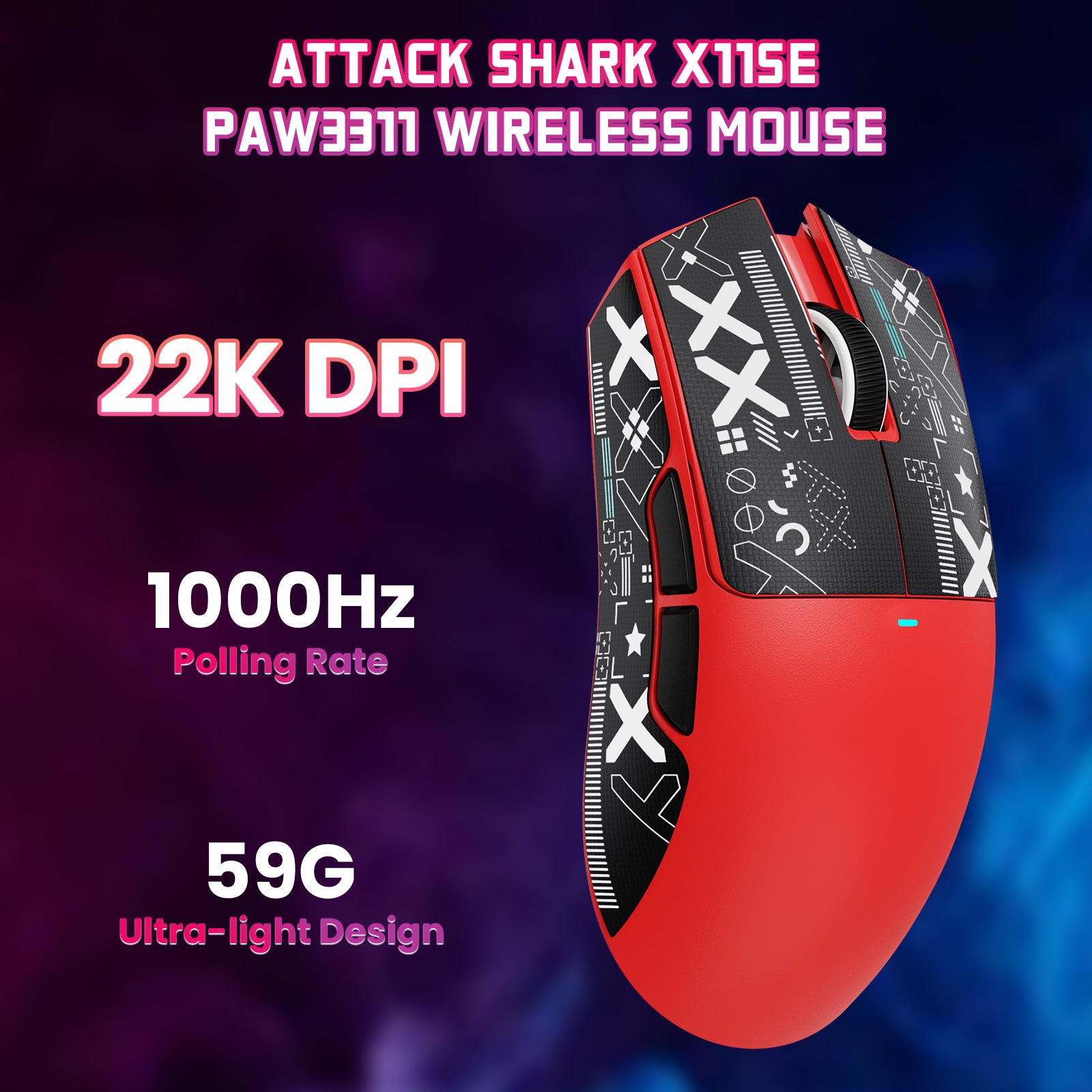 ATTACK SHARK X11SE Bezprzewodowa mysz do gier