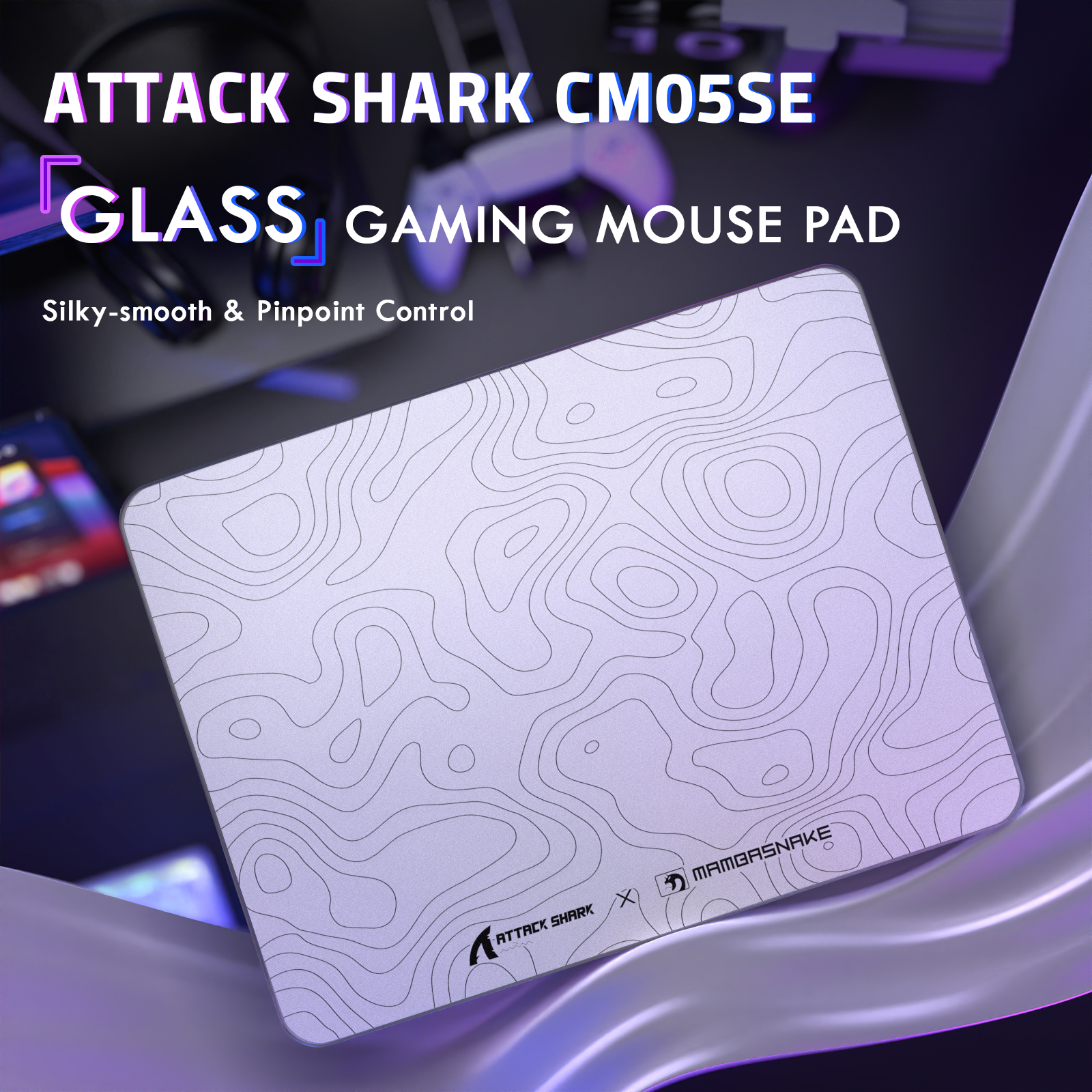ATTACK SHARK CM05 Szklana podkładka pod mysz do gier