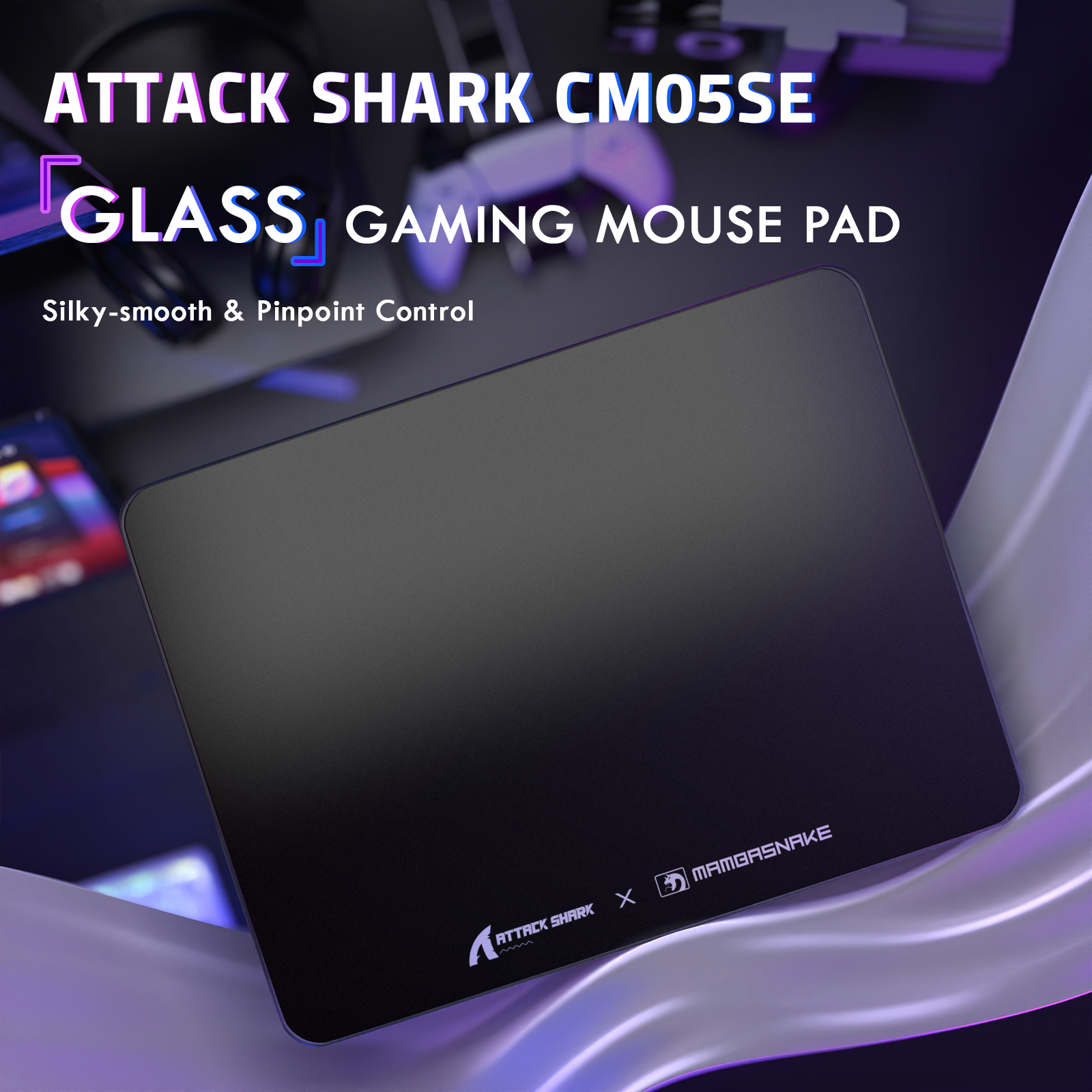 ATTACK SHARK CM05 Szklana podkładka pod mysz do gier
