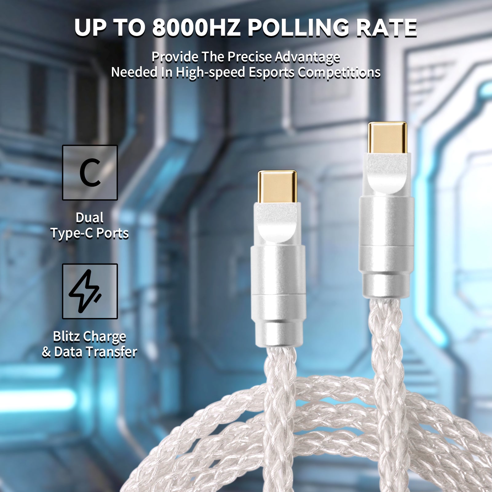 ATTACK SHARK C07 PRO Kabel 2 w 1 Type C do klawiatury/myszy do gier 8KHz