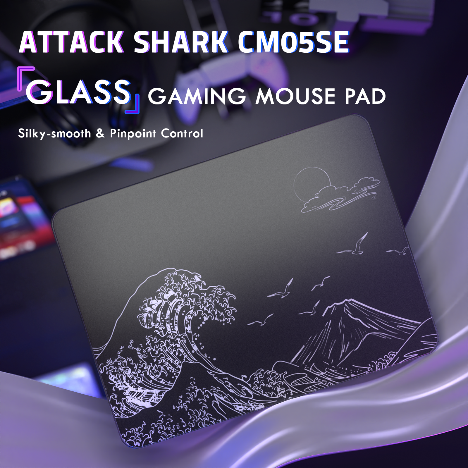 ATTACK SHARK CM05 Szklana podkładka pod mysz do gier
