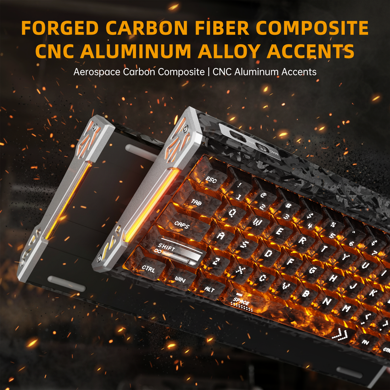 ATTACK SHARK R68 HE Carbon Fiber Rapid Trigger Klawiatura z magnetycznym przełącznikiem
