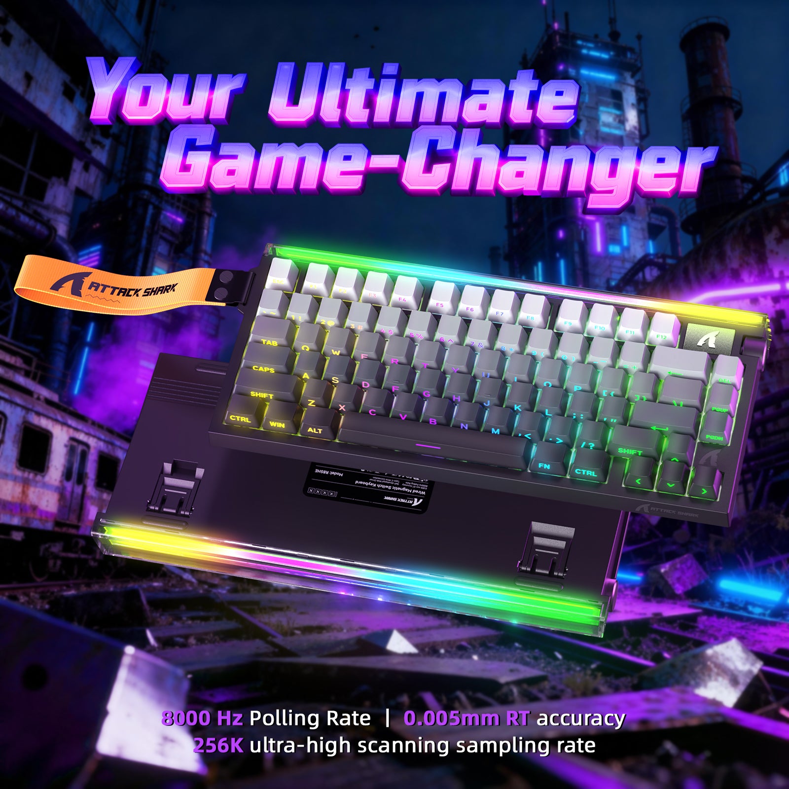 ATTACK SHARK R85 HE Rapid Trigger Klawiatura z kablem LED C01ULTRA