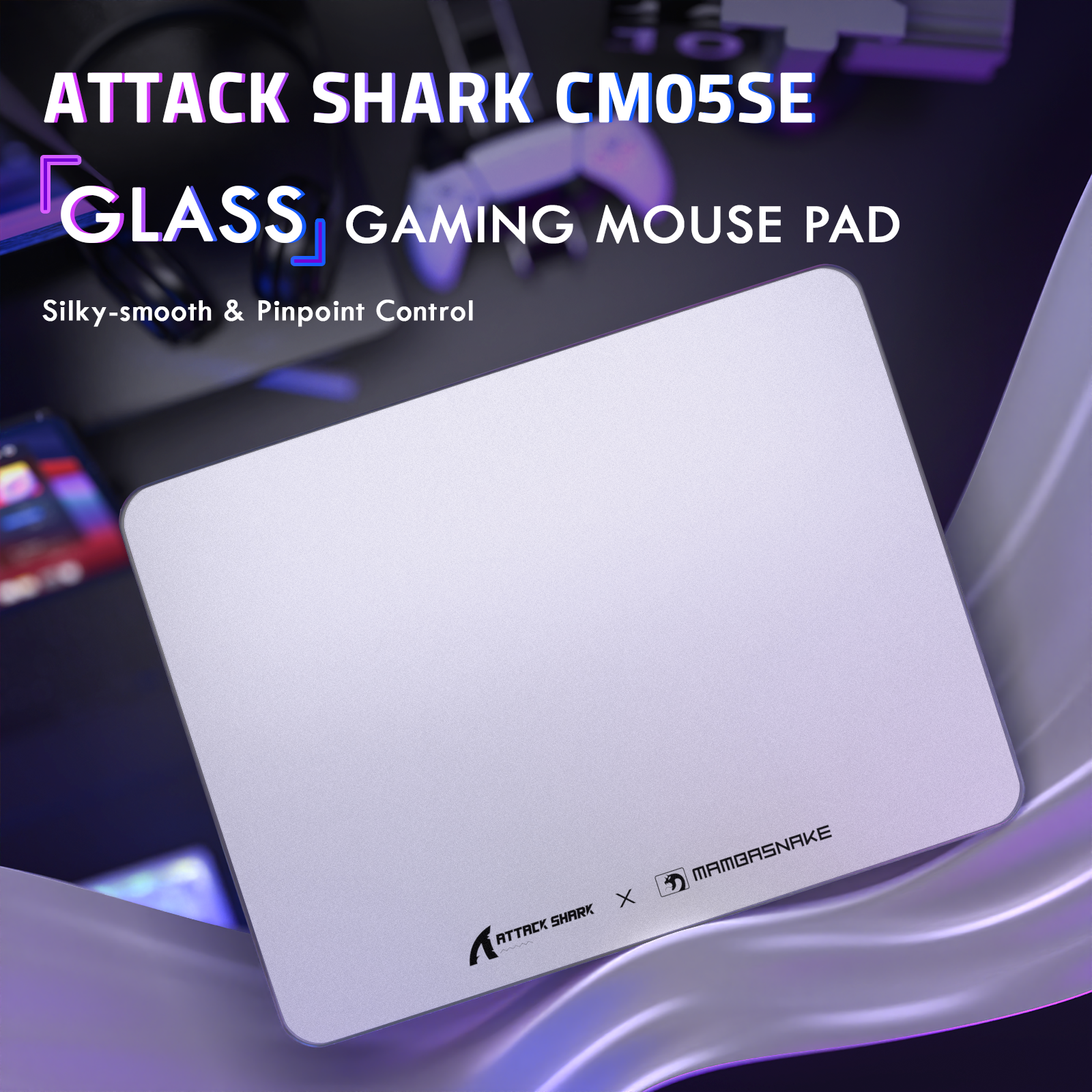 ATTACK SHARK CM05 Szklana podkładka pod mysz do gier