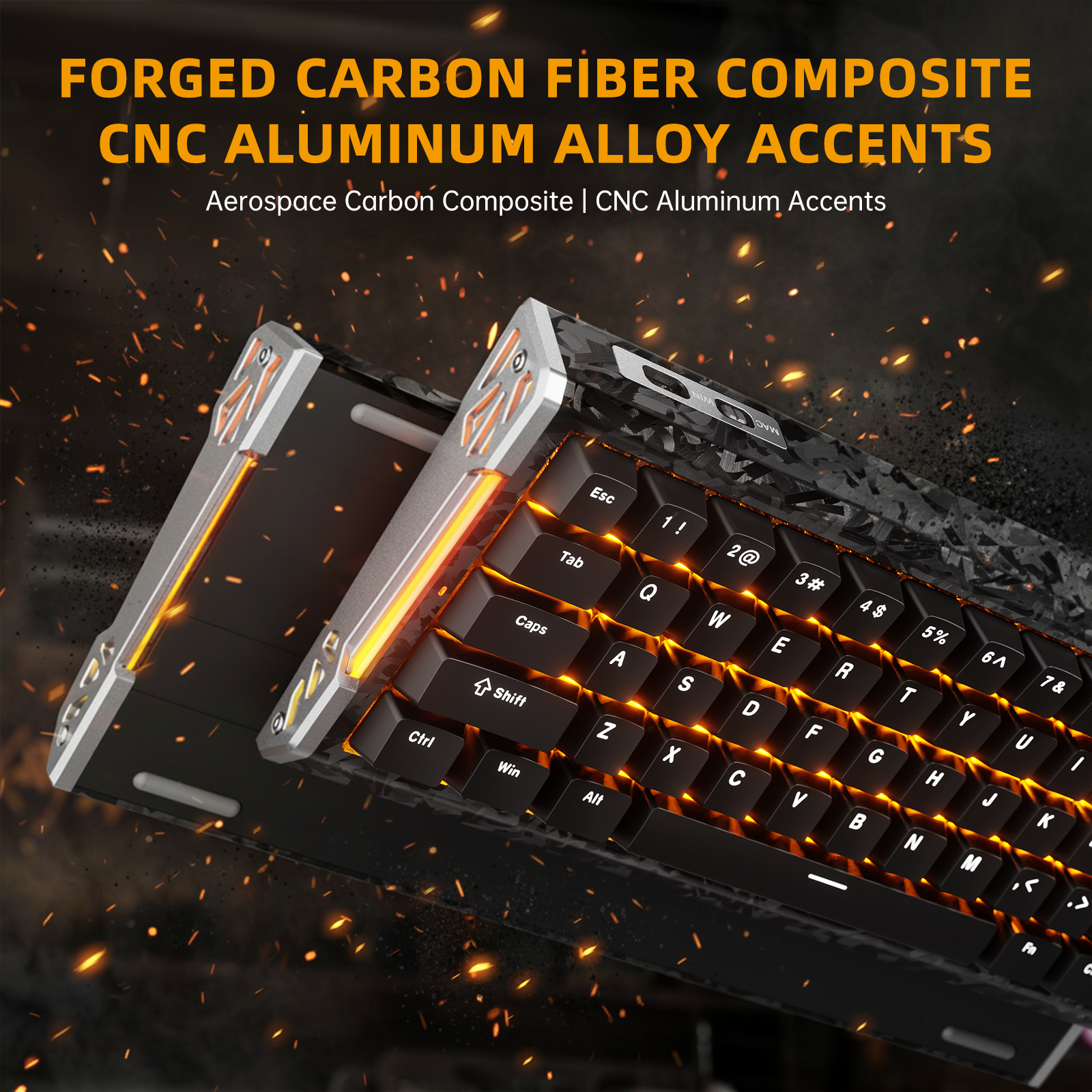 ATTACK SHARK R68 HE Carbon Fiber Rapid Trigger Klawiatura z magnetycznym przełącznikiem
