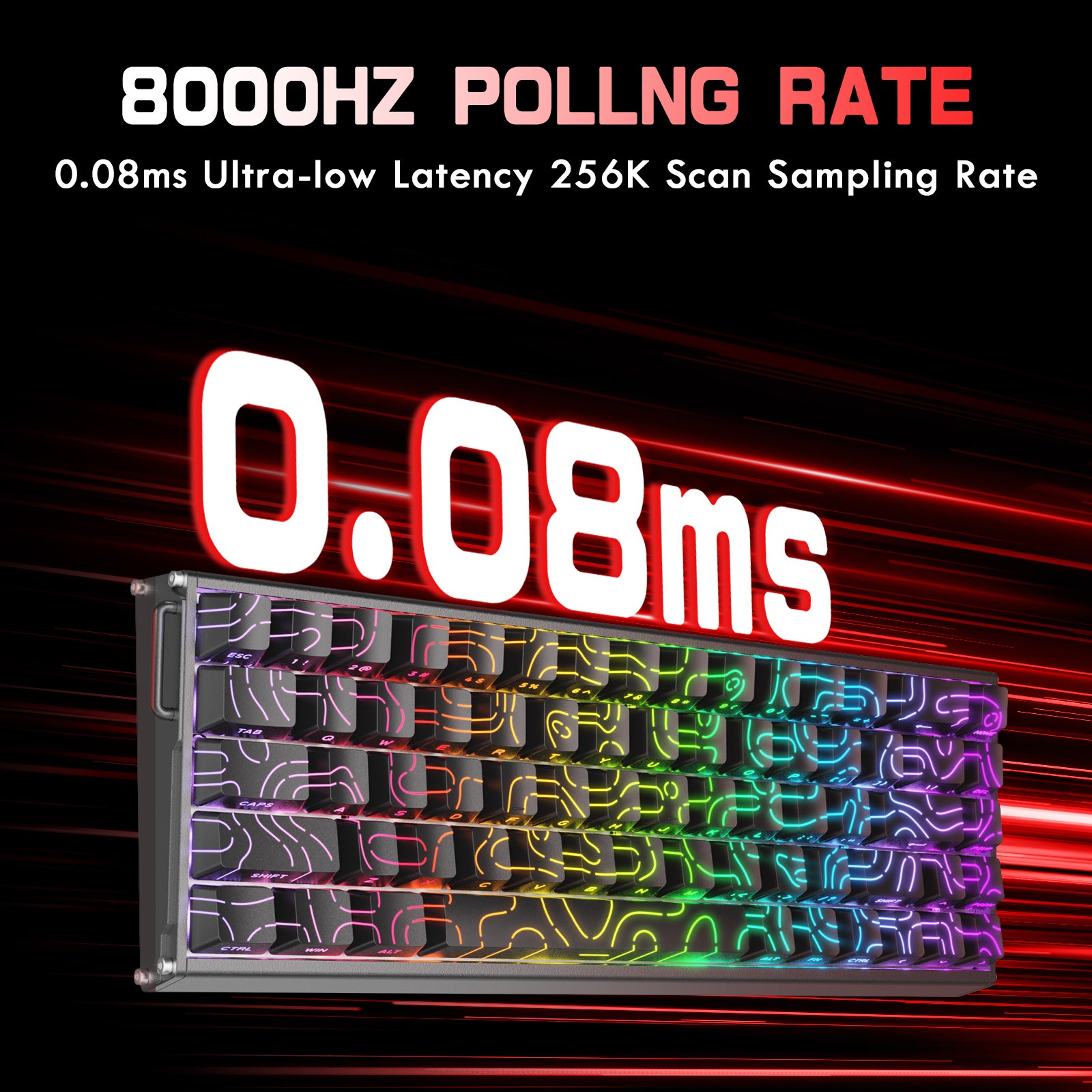 ATTACK SHARK X68MAX HE Klawiatura CNC z aluminium z szybkim wyzwalaczem i przełącznikiem magnetycznym z kablem C01Ultra RGB spiralnym