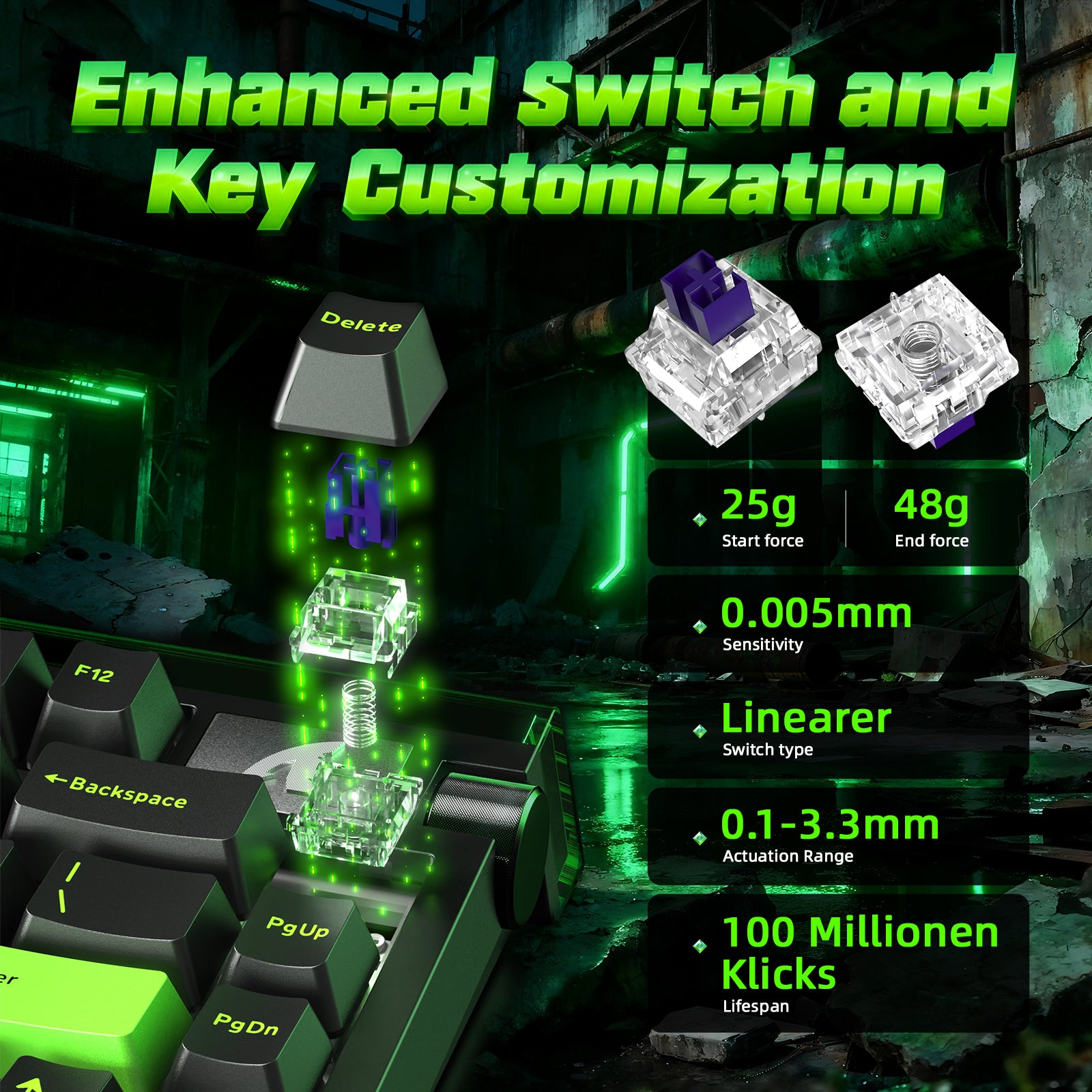 ATTACK SHARK R85 HE Rapid Trigger Klawiatura z kablem LED C01ULTRA