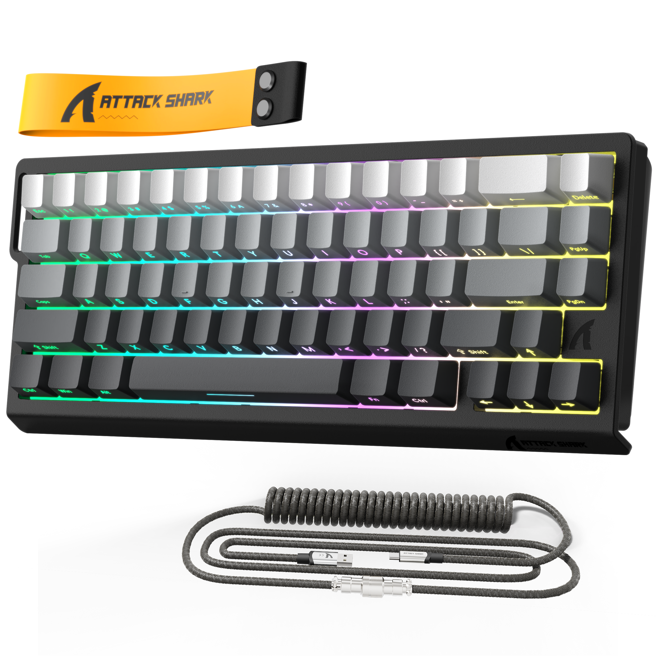 ATTACK SHARK X68 HE Klawiatura z Magnetycznym Przełącznikiem Rapid Trigger ze Spiralnym Kablem C01PRO