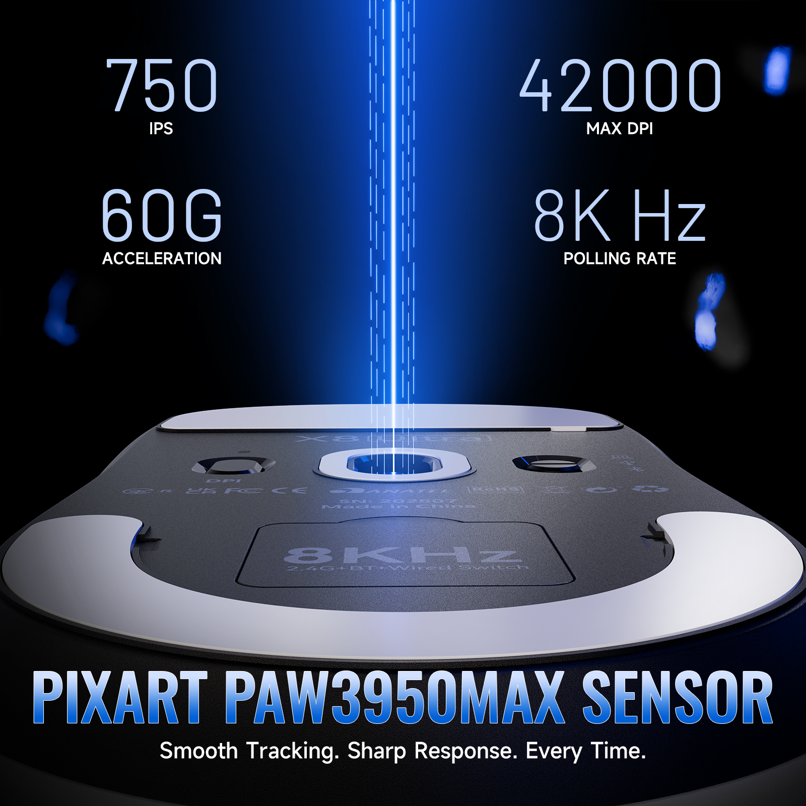 ATTACK SHARK X8 Series Tri-mode Lekka bezprzewodowa mysz gamingowa
