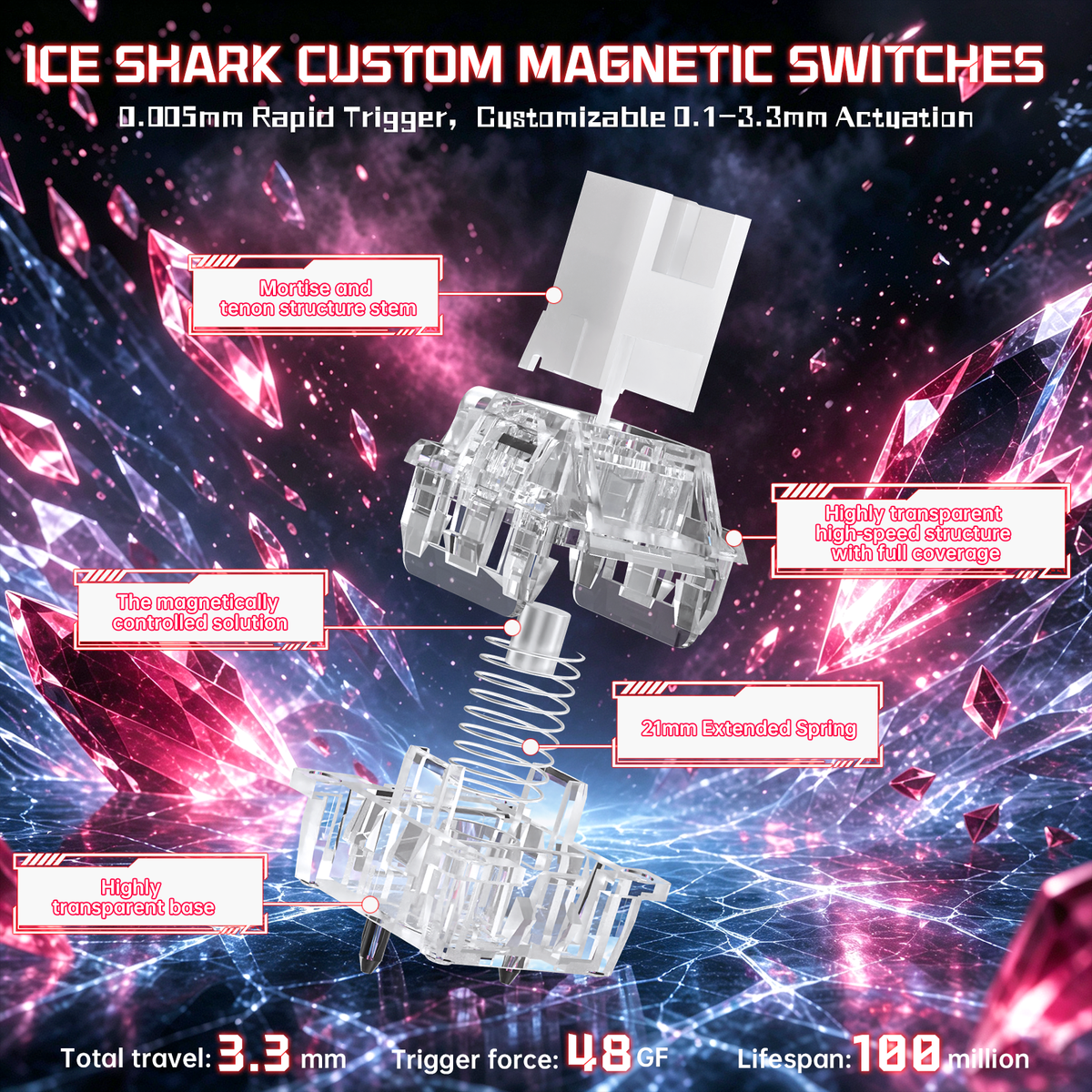 Klawiatura przewodowa ATTACK SHARK R98 HE z włókna węglowego, szybkim spustem, magnetycznym przełącznikiem oraz kablem Ultra RGB C01 w oplocie spiralnym