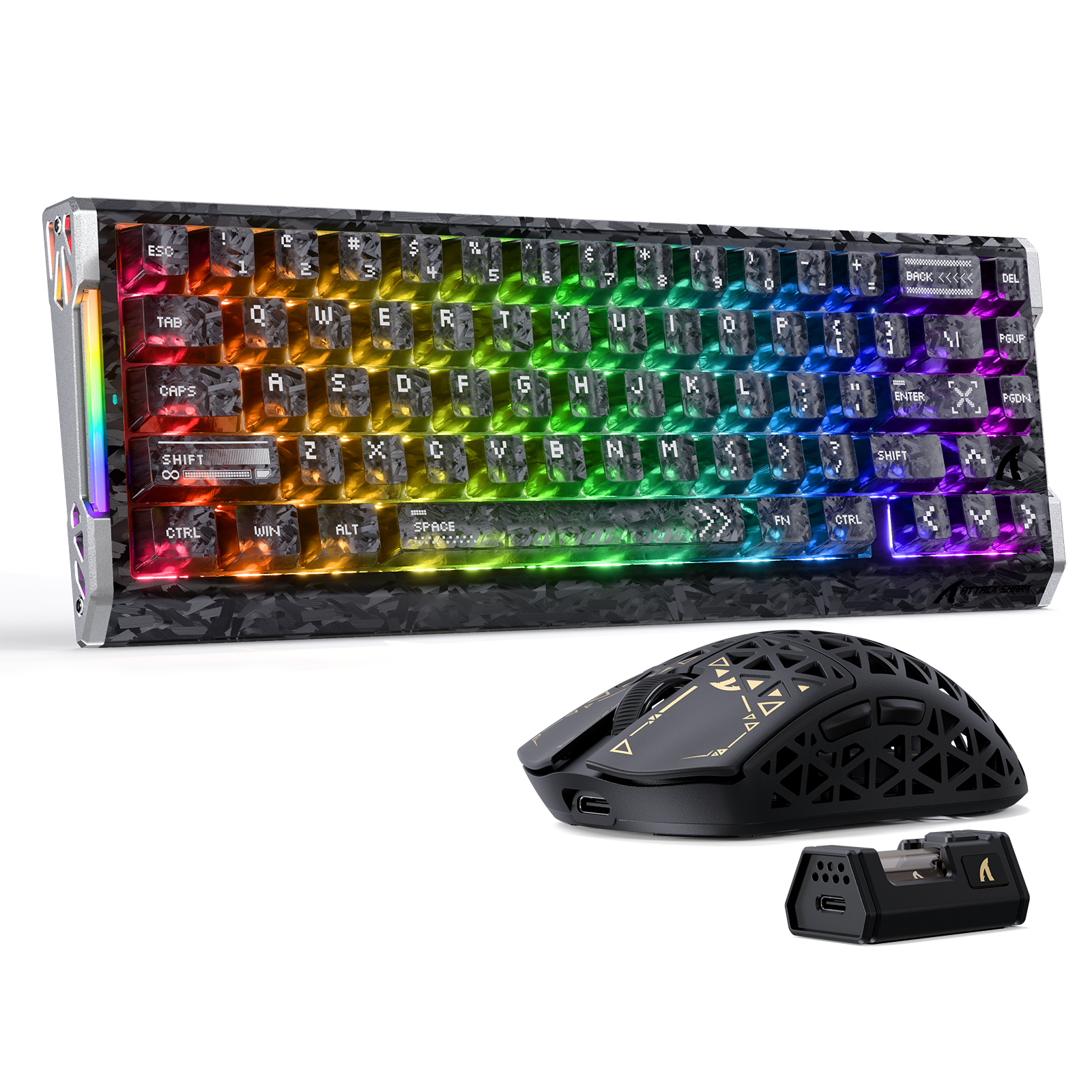 ATTACK SHARK R68 HE & R5 ULTRA Zestaw gamingowy z włókna węglowego