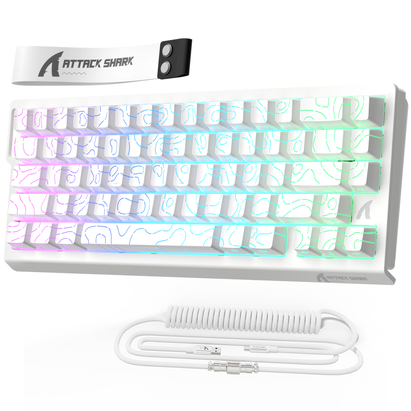 ATTACK SHARK X68 HE Klawiatura z Magnetycznym Przełącznikiem Rapid Trigger ze Spiralnym Kablem C01PRO