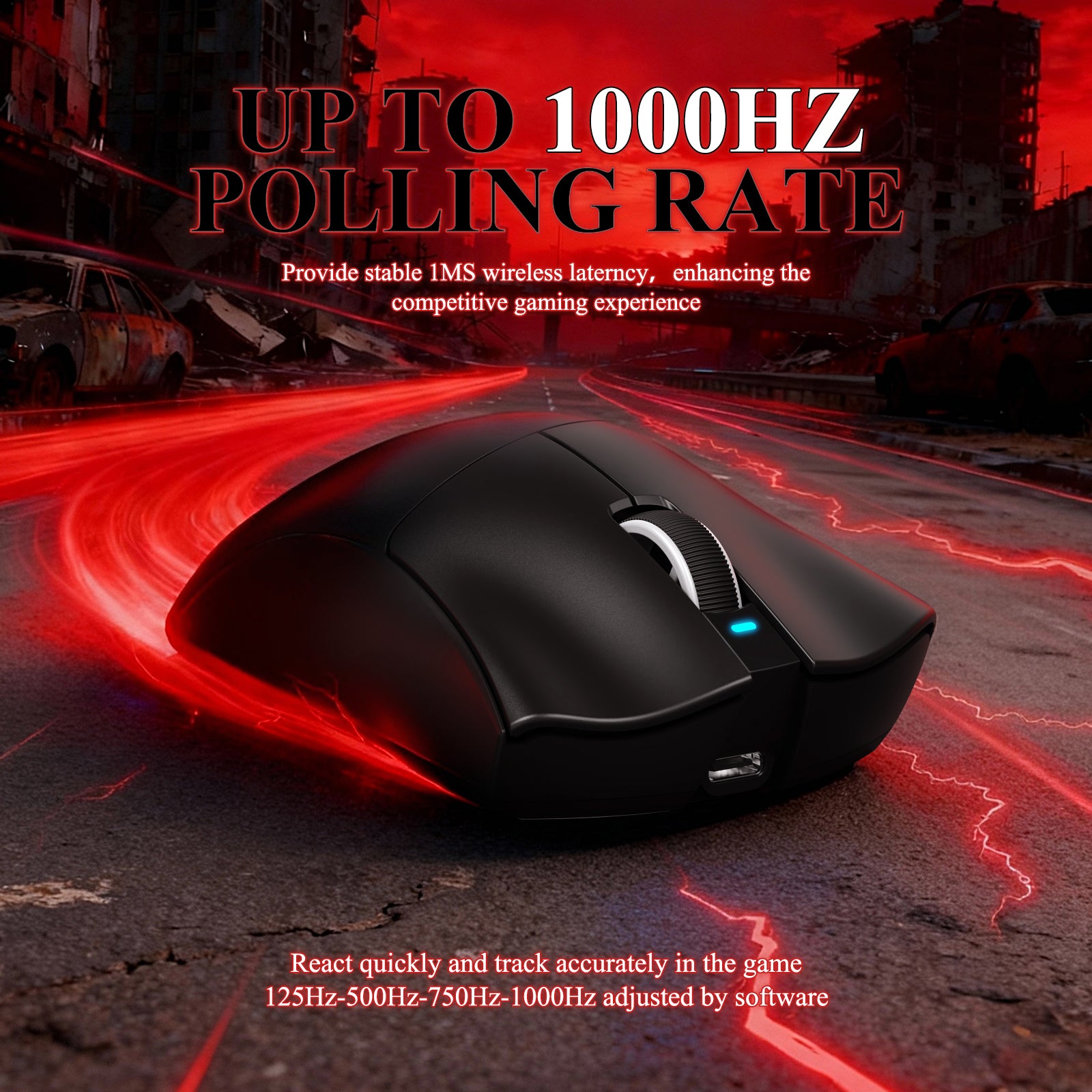 ATTACK SHARK V3PRO Ultra lekka Tri-mode mysz gamingowa z dokiem ładującym