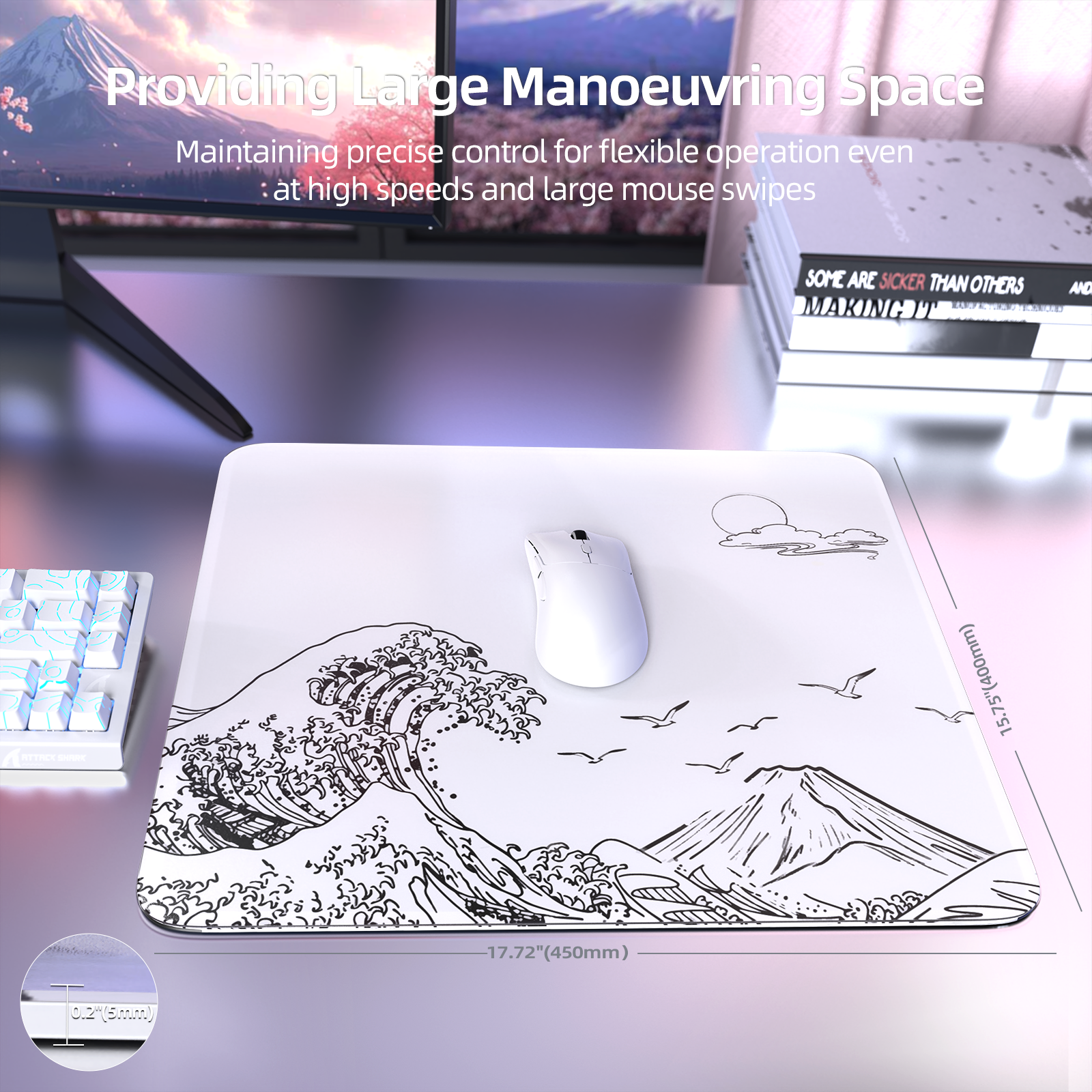 ATTACK SHARK CM05 Szklana podkładka pod mysz do gier