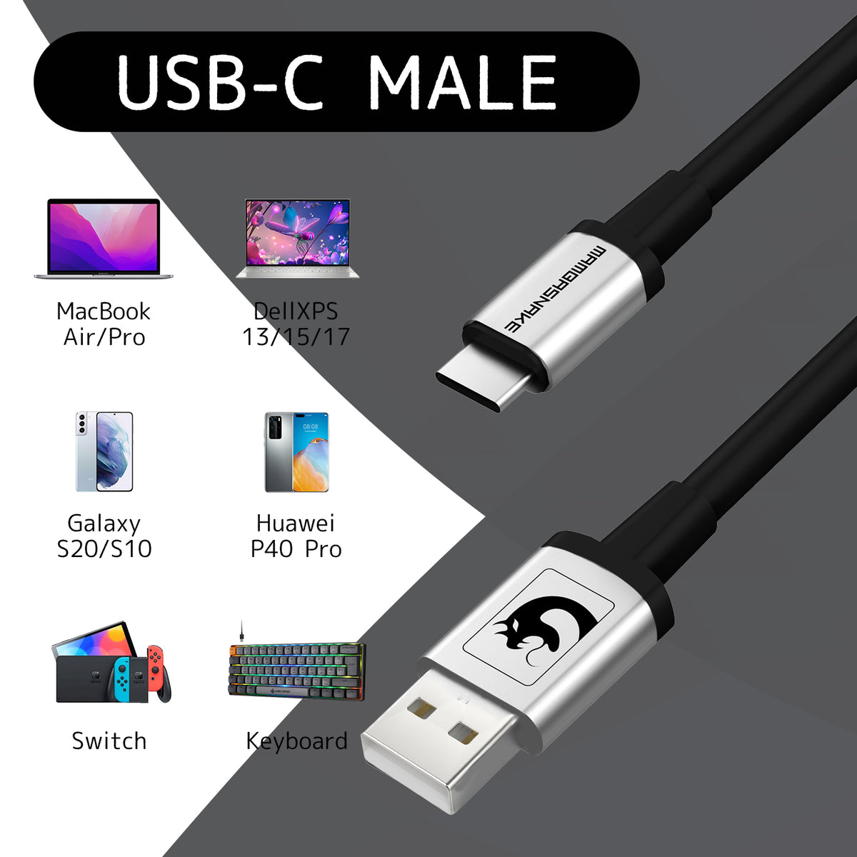 ATTACK SHARK x MAMBASNAKE C01 Kabel spiralny