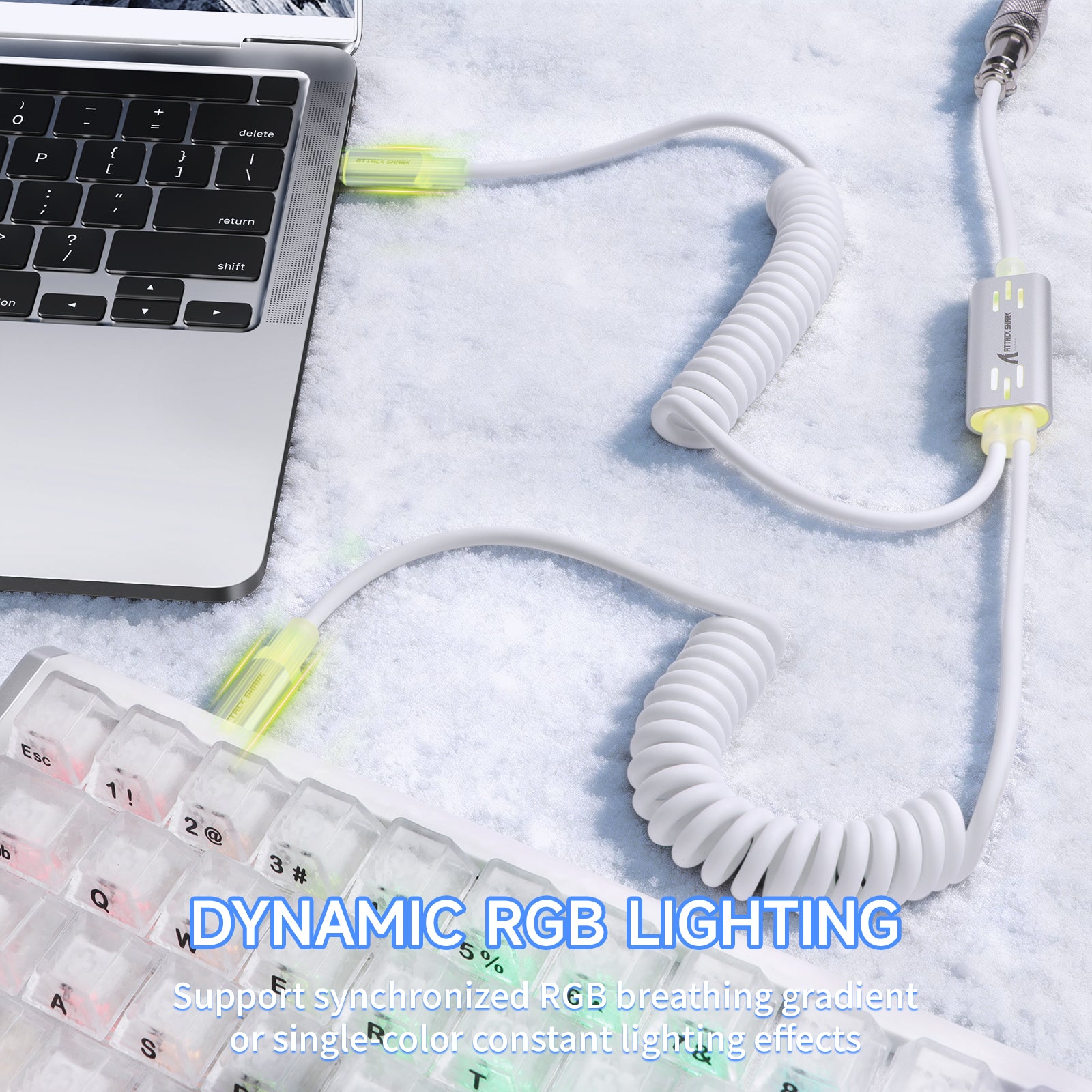 ATTACK SHARK C08 2-w-1 niestandardowy kabel lotniczy do magnetycznych klawiatur 8kHz