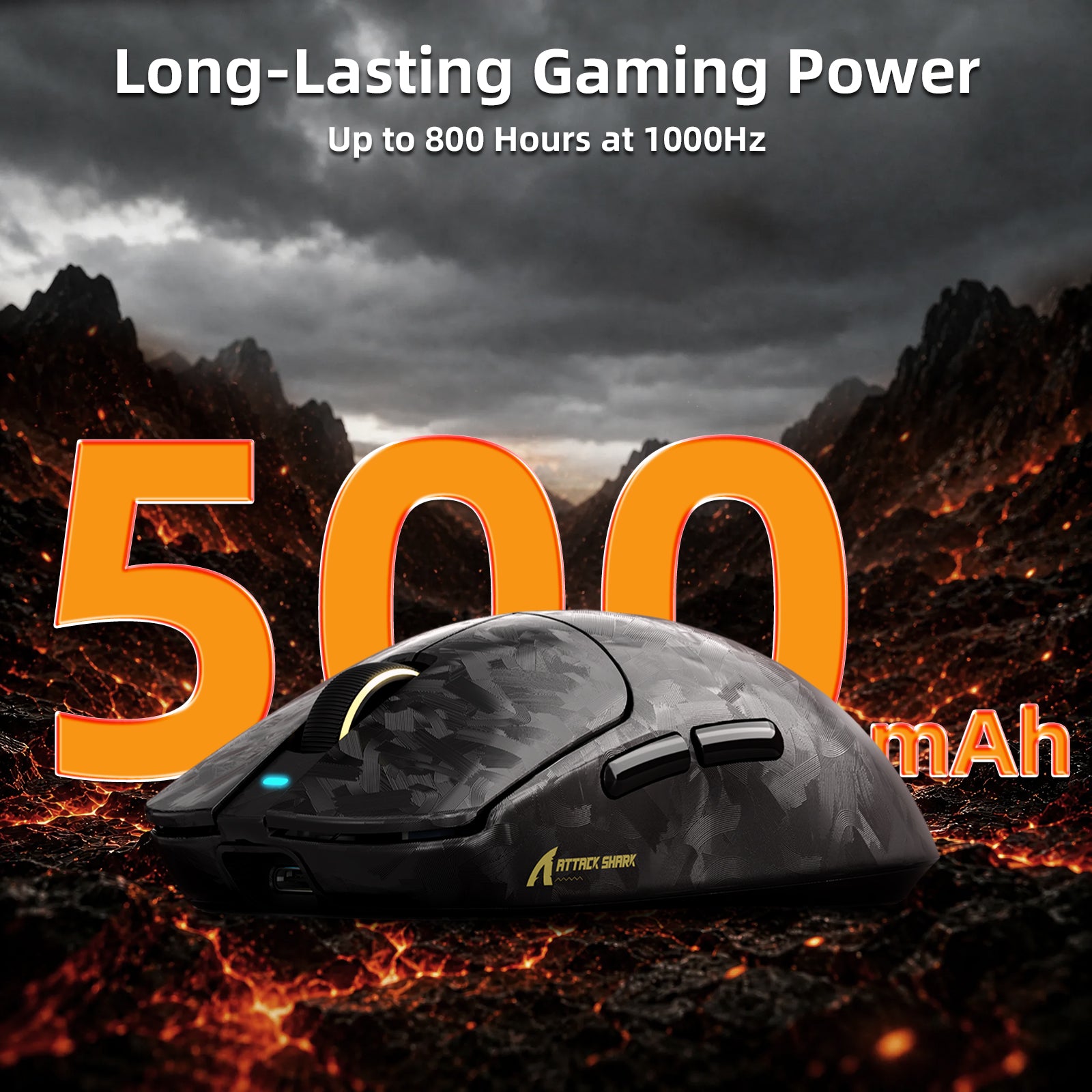 Mysz gamingowa bezprzewodowa ATTACK SHARK RS3 ULTRA Carbon Fiber PAW3955MAX z kablem C06 Ultra LED