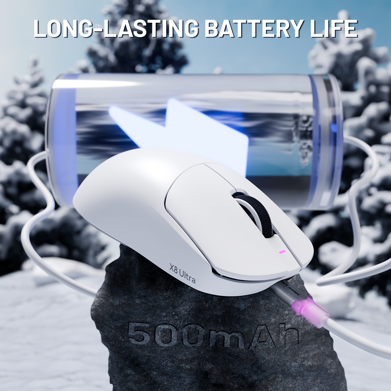 ATTACK SHARK X8 Ultra 8KHz Wireless Gaming Mouse With C06 Ultra Cable