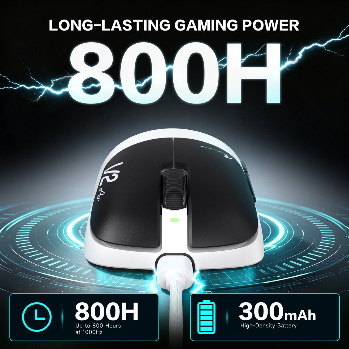 Ergonomiczna bezprzewodowa mysz gamingowa ATTACK SHARK V2 AIR PAW3955MAX