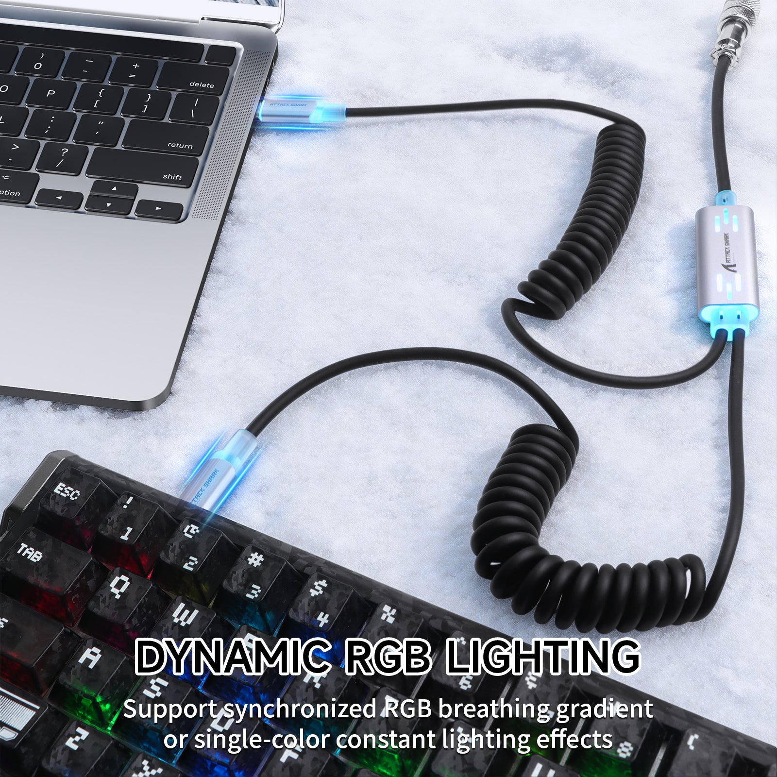 ATTACK SHARK C08 2-w-1 niestandardowy kabel lotniczy do magnetycznych klawiatur 8kHz