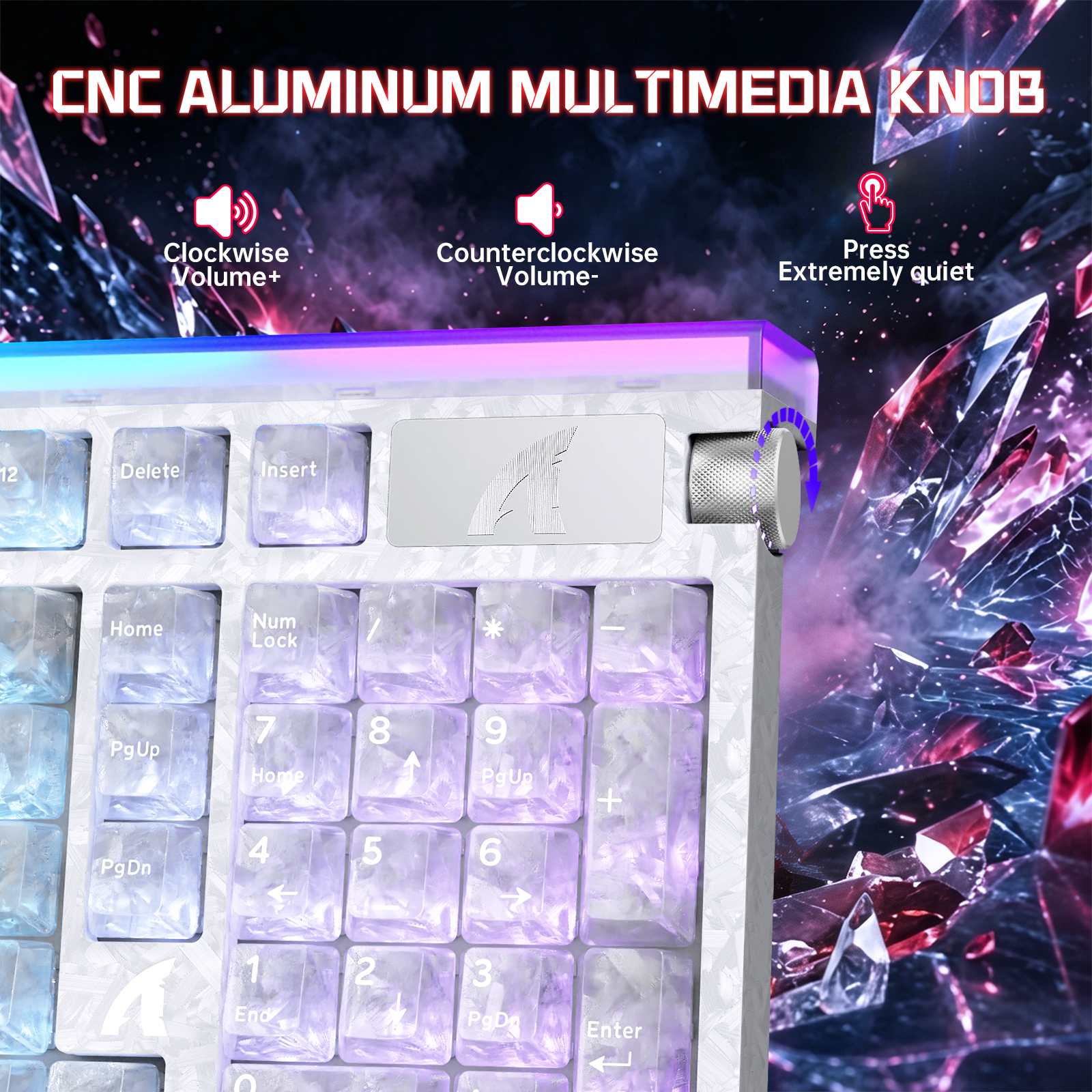 Klawiatura przewodowa ATTACK SHARK R98 HE z włókna węglowego, szybkim spustem, magnetycznym przełącznikiem oraz kablem Ultra RGB C01 w oplocie spiralnym