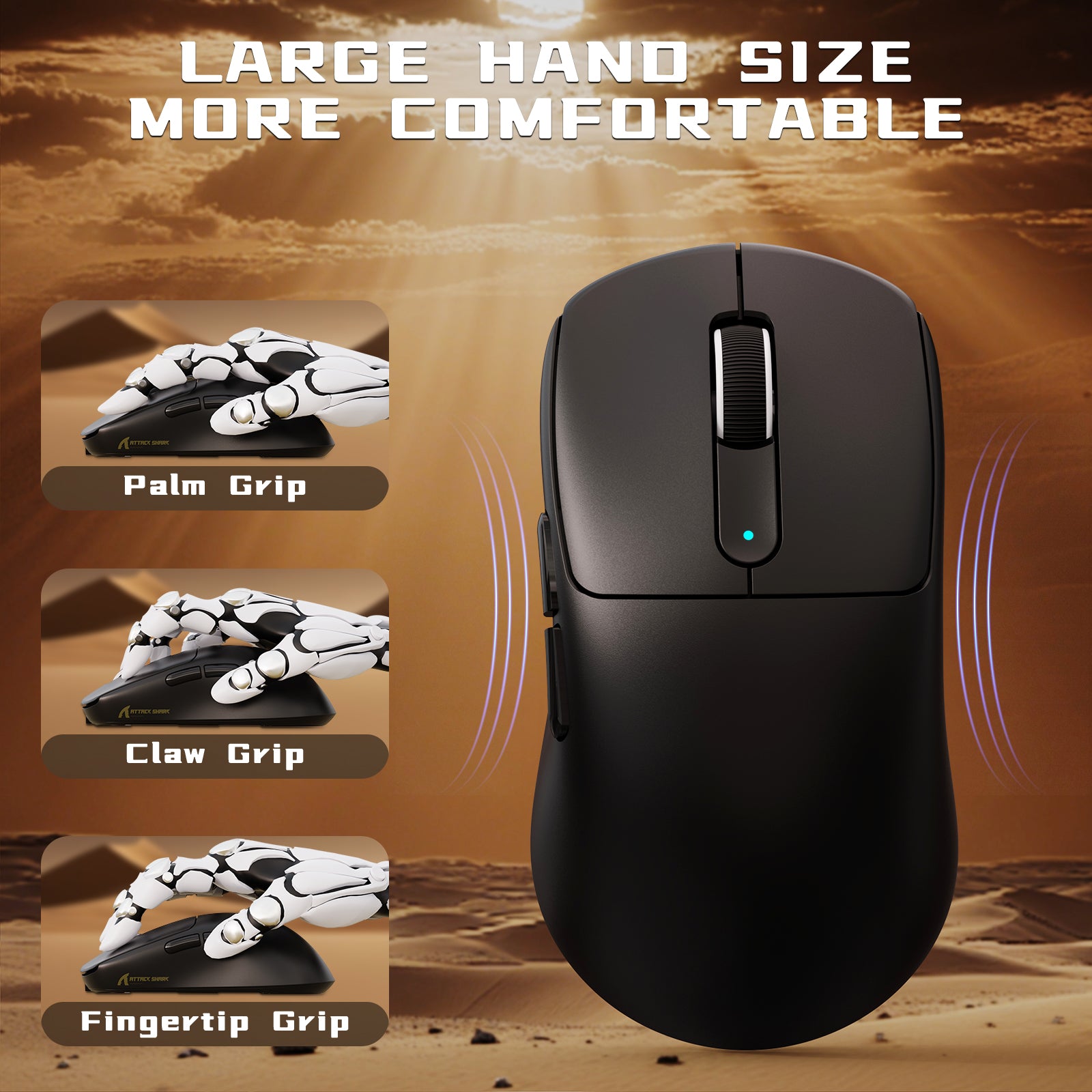 ATTACK SHARK V5 8KHz Bezprzewodowa mysz gamingowa PAW3950MAX z kablem C06 Ultra