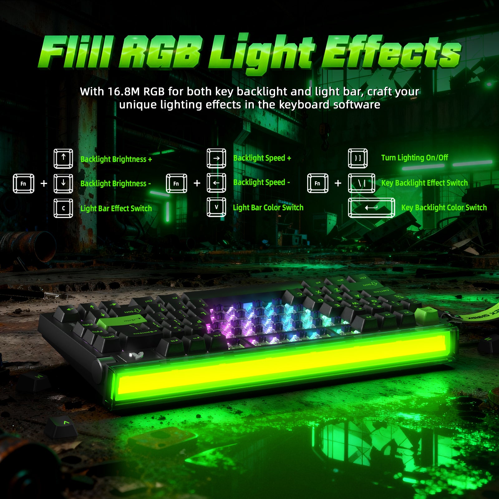 ATTACK SHARK R85 HE Rapid Trigger Klawiatura z kablem LED C01ULTRA