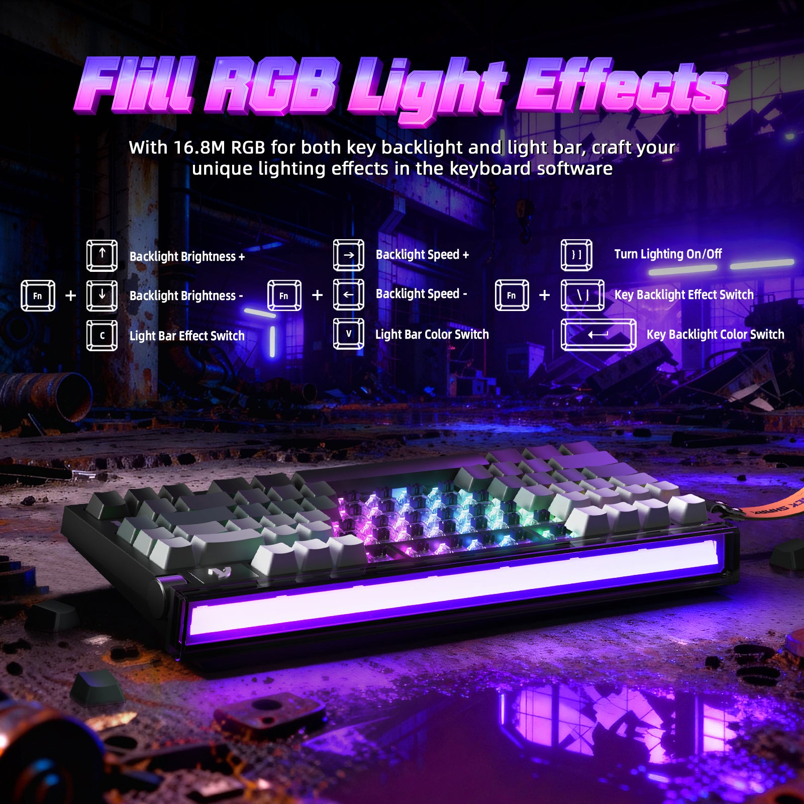ATTACK SHARK R85 HE Rapid Trigger Klawiatura z kablem LED C01ULTRA