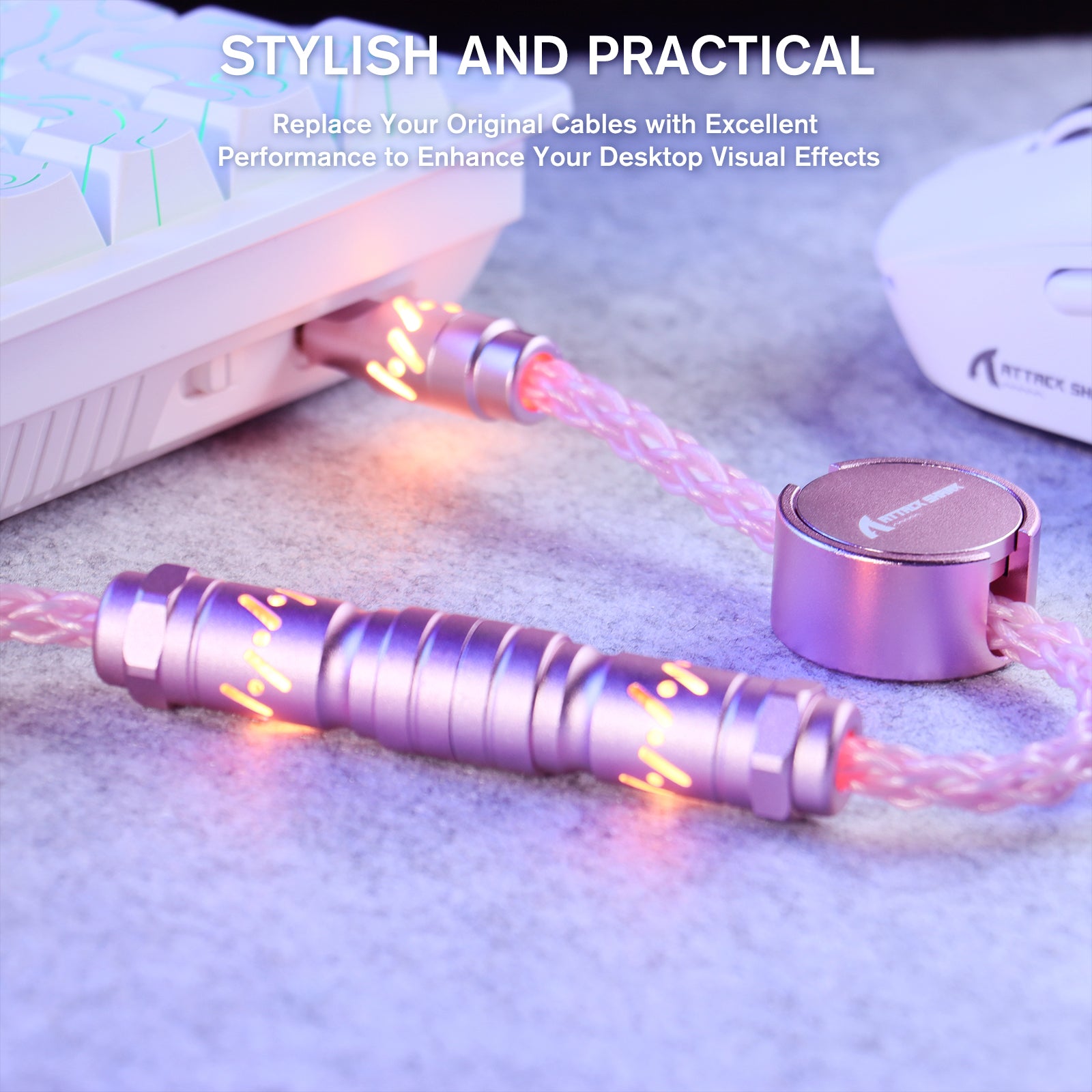 ATTACK SHARK C07 Niestandardowy Kabel Aviator do Klawiatury Magnetycznej 8KHz