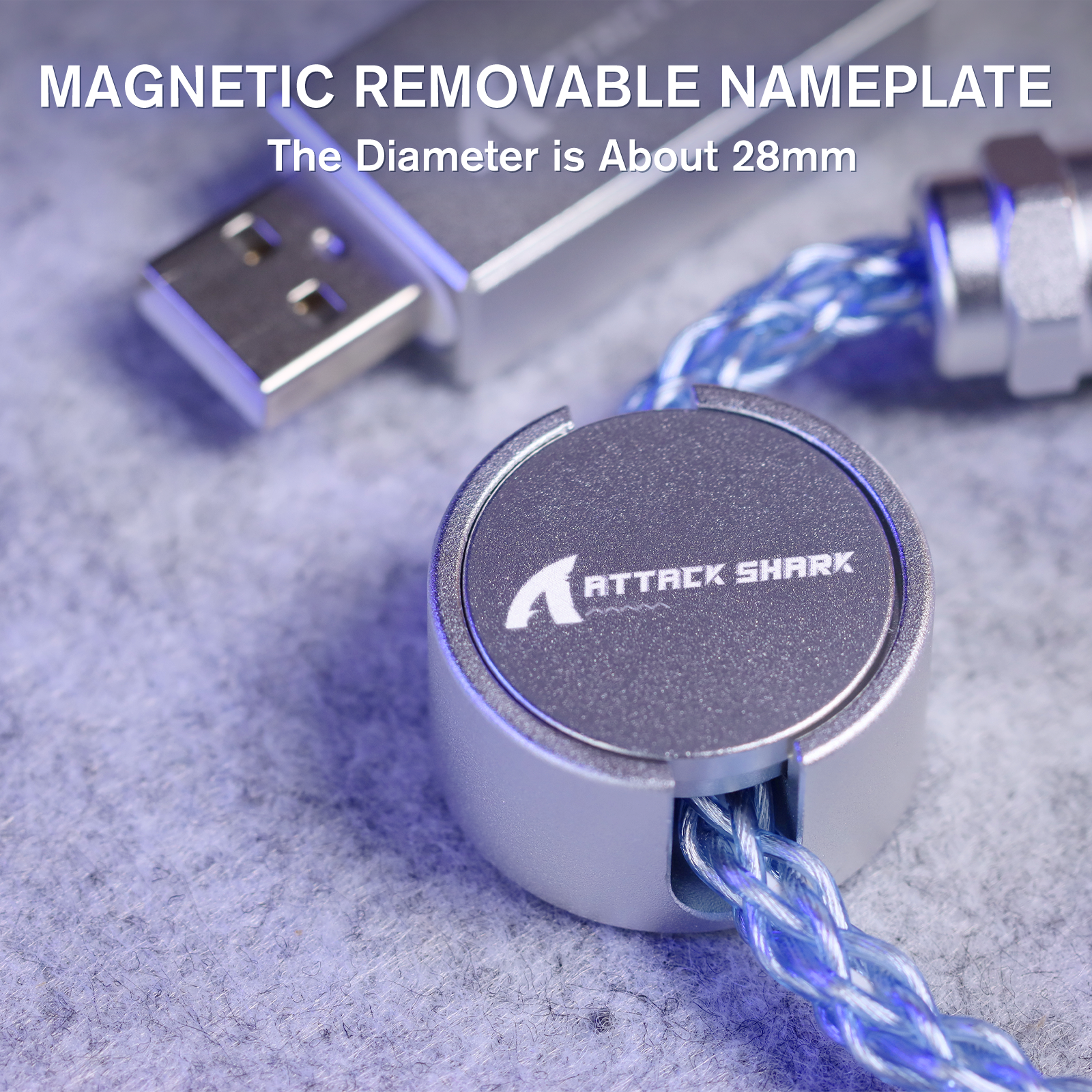 ATTACK SHARK C07 Niestandardowy Kabel Aviator do Klawiatury Magnetycznej 8KHz