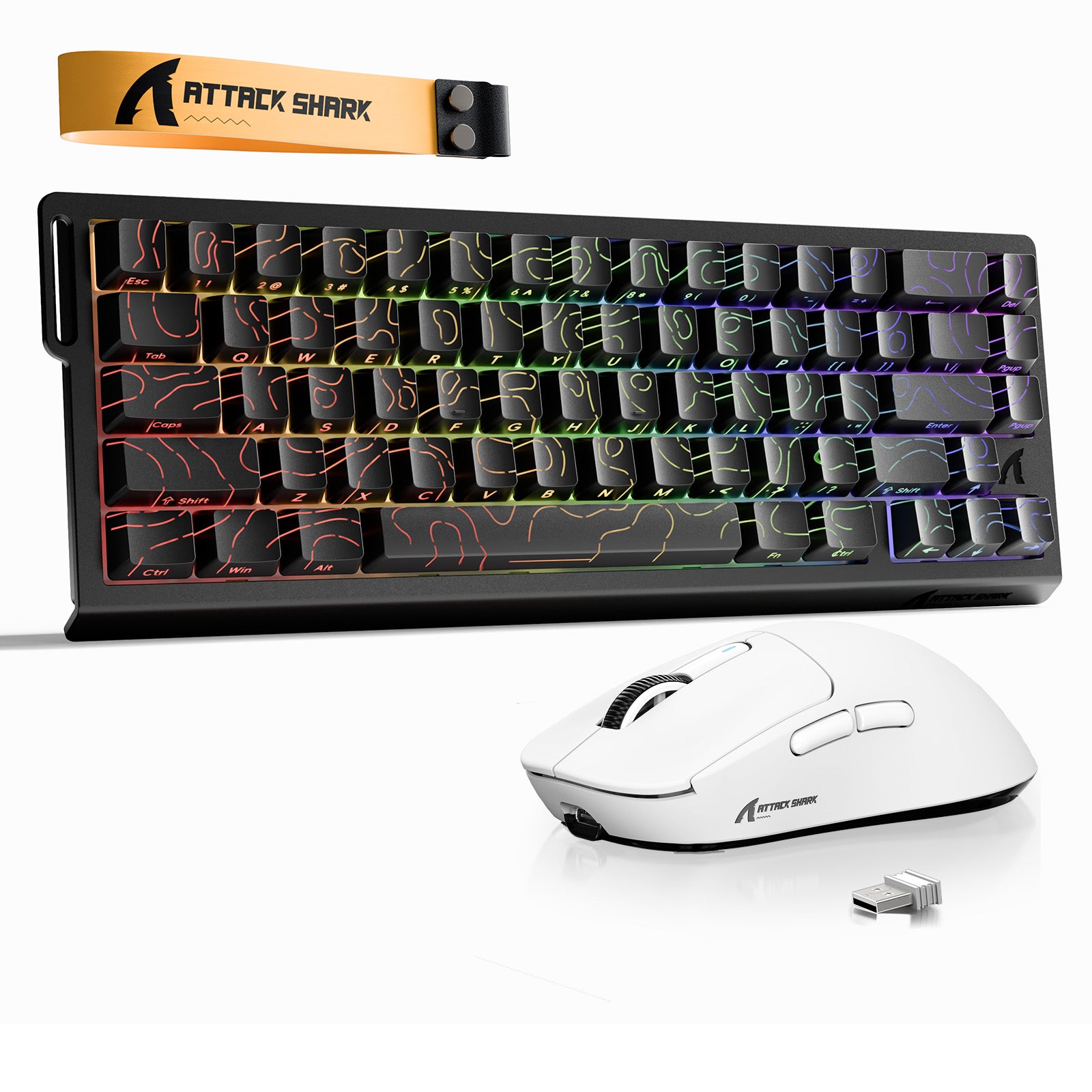 ATTACK SHARK X68HE Klawiatura Rapid Trigger + bezprzewodowa mysz do gier X3 w zestawie