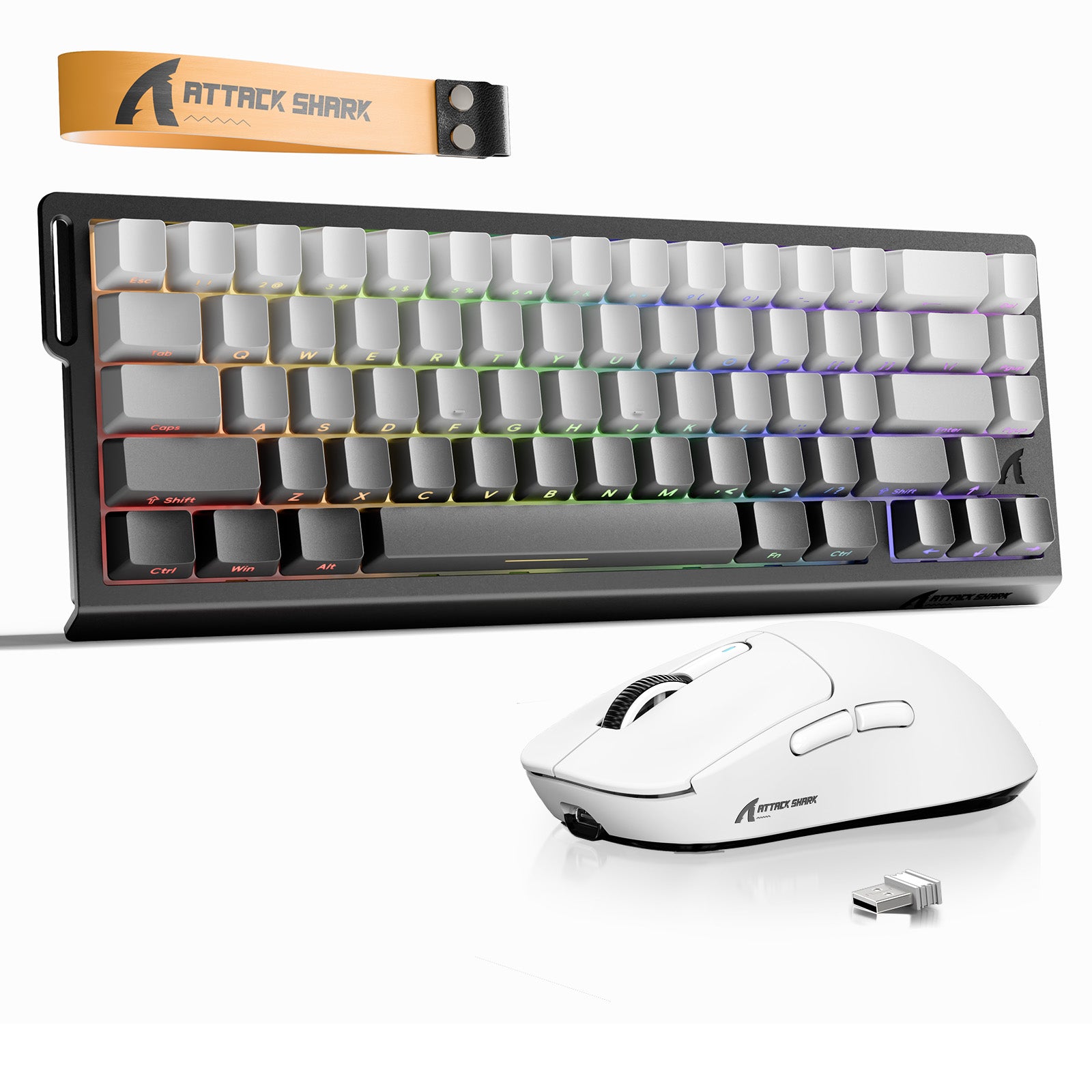 ATTACK SHARK X68HE Klawiatura Rapid Trigger + bezprzewodowa mysz do gier X3 w zestawie