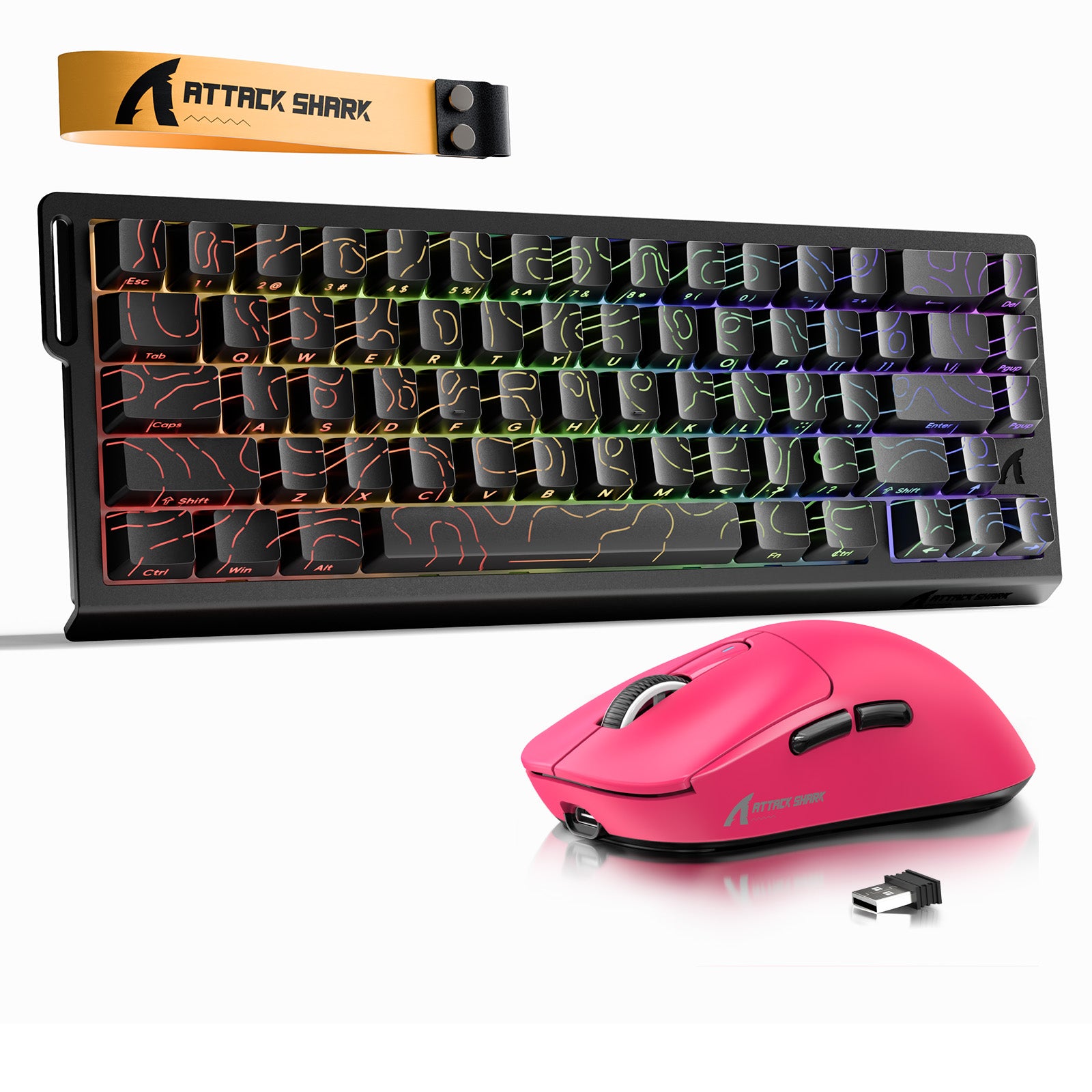 ATTACK SHARK X68HE Klawiatura Rapid Trigger + bezprzewodowa mysz do gier X3 w zestawie