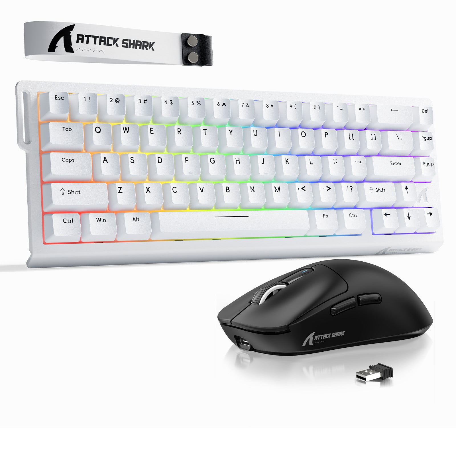 ATTACK SHARK X68HE Klawiatura Rapid Trigger + bezprzewodowa mysz do gier X3 w zestawie