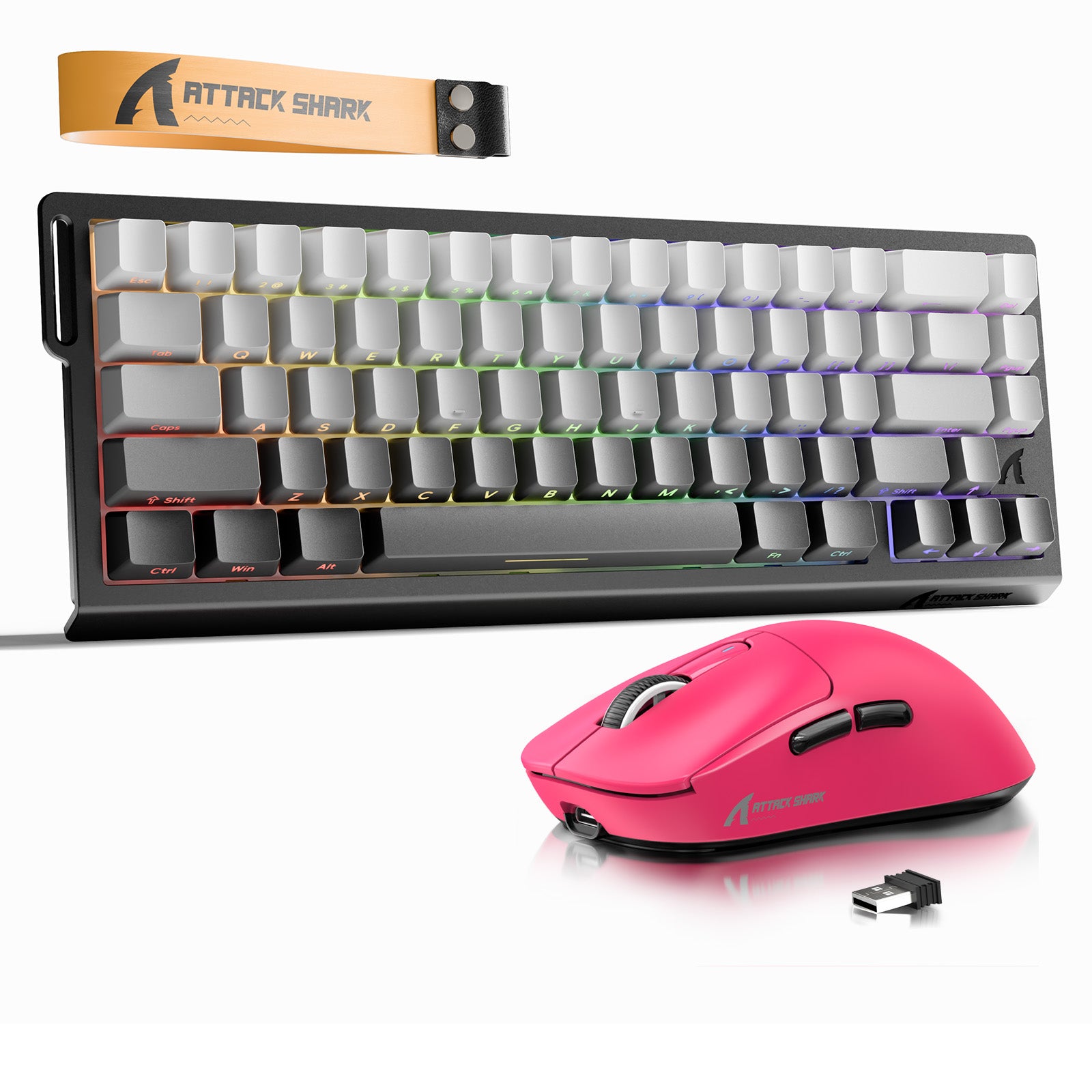 ATTACK SHARK X68HE Klawiatura Rapid Trigger + bezprzewodowa mysz do gier X3 w zestawie