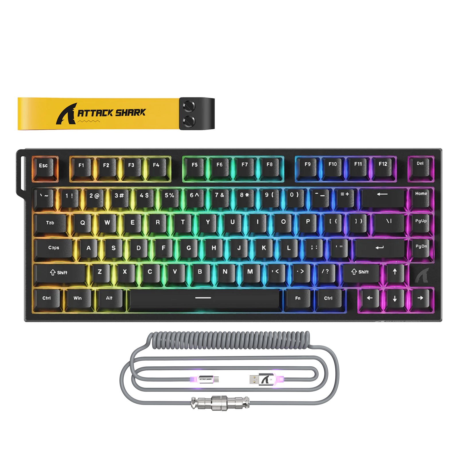 ATTACK SHARK R82 HE Przewodowa klawiatura do gier 75% z kablem LED C01ULTRA