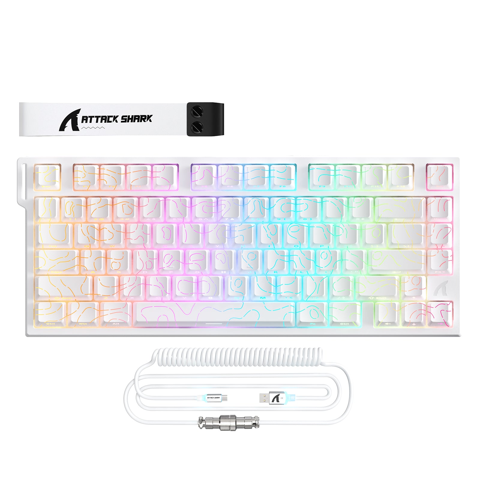 ATTACK SHARK R82 HE Przewodowa klawiatura do gier 75% z kablem LED C01ULTRA
