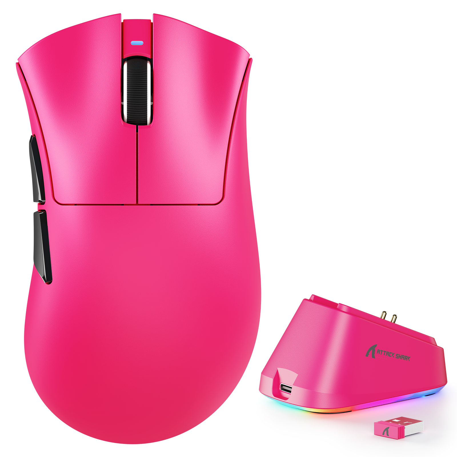 ATTACK SHARK V3PRO ultra-light tri-mode gaming mouse with RGB charging dock