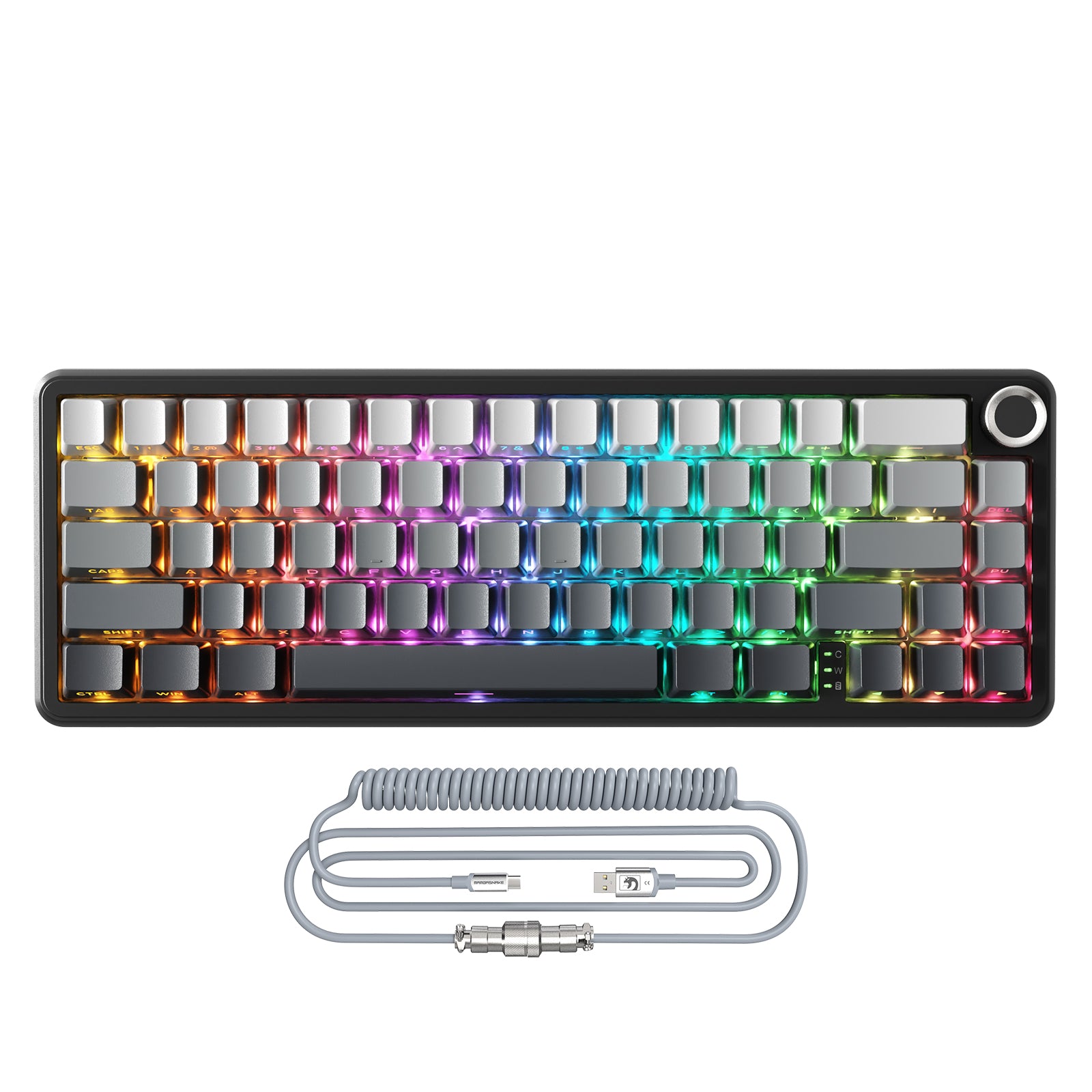 ATTACK SHARK X66 Bezprzewodowa mechaniczna klawiatura z 8K spiralnym kablem