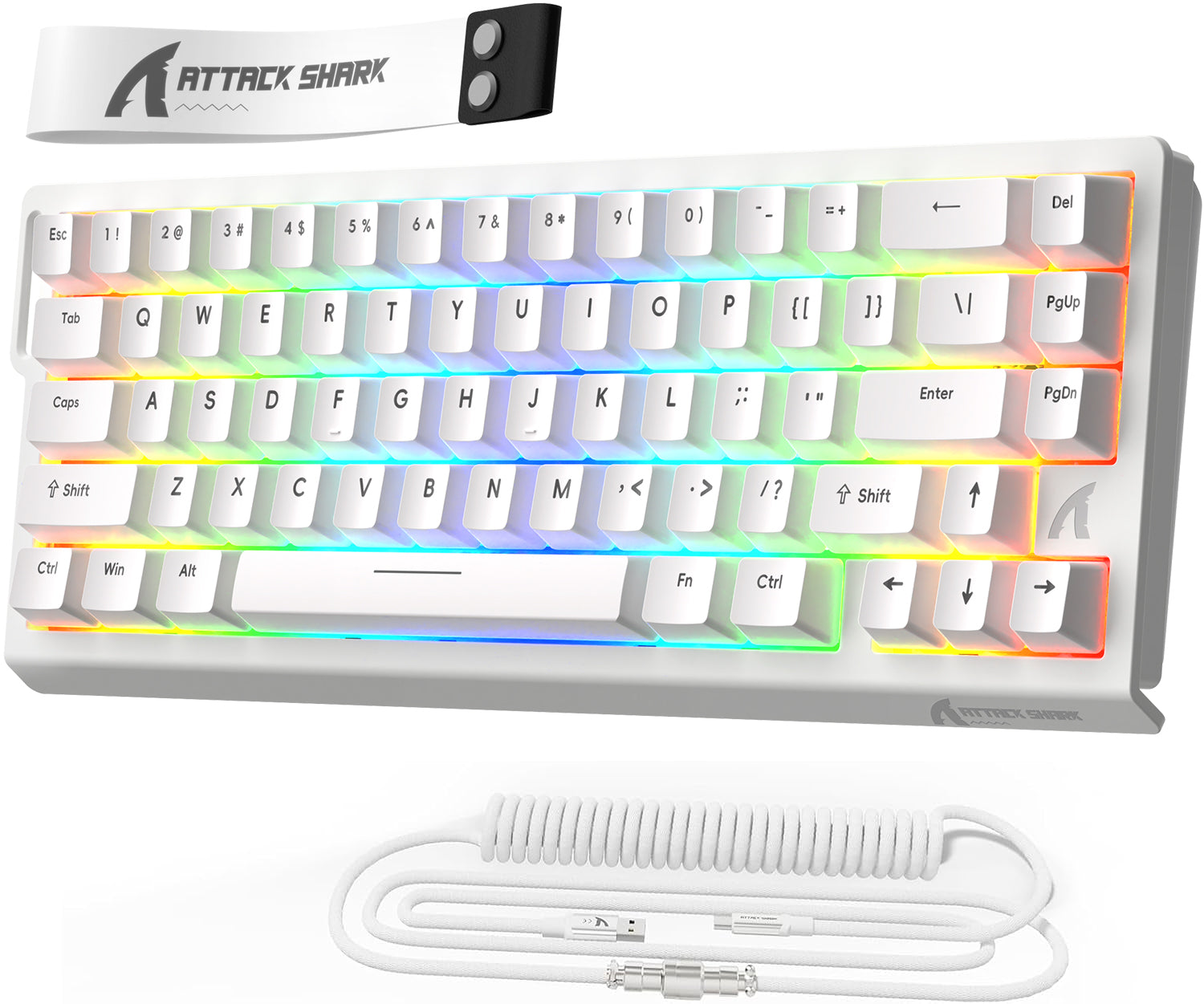 ATTACK SHARK X68 HE Klawiatura z Magnetycznym Przełącznikiem Rapid Trigger ze Spiralnym Kablem C01PRO