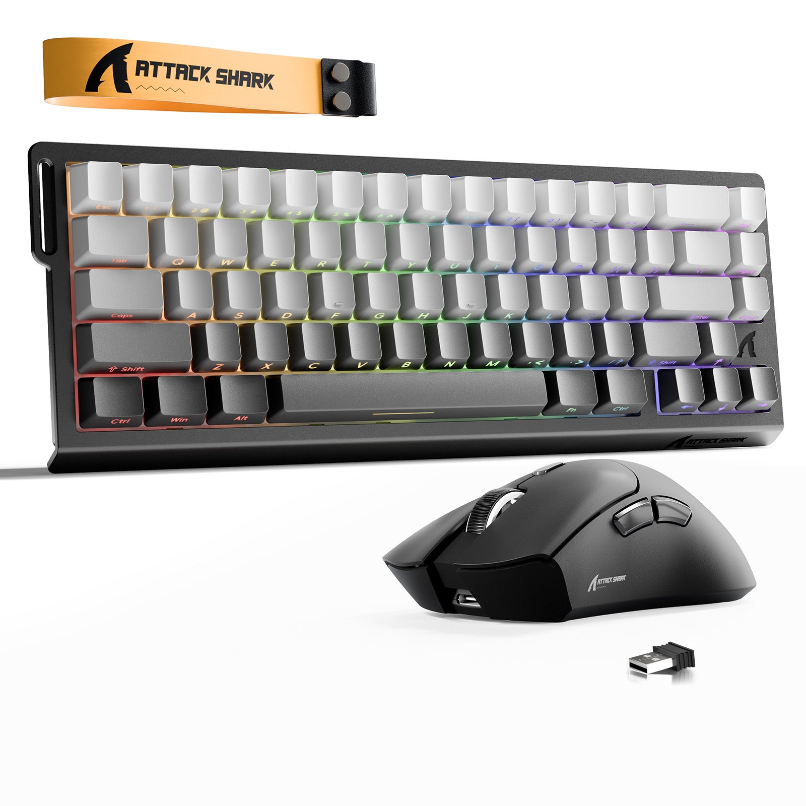 ATTACK SHARK X68HE Klawiatura Rapid Trigger + bezprzewodowa mysz do gier R1 w zestawie