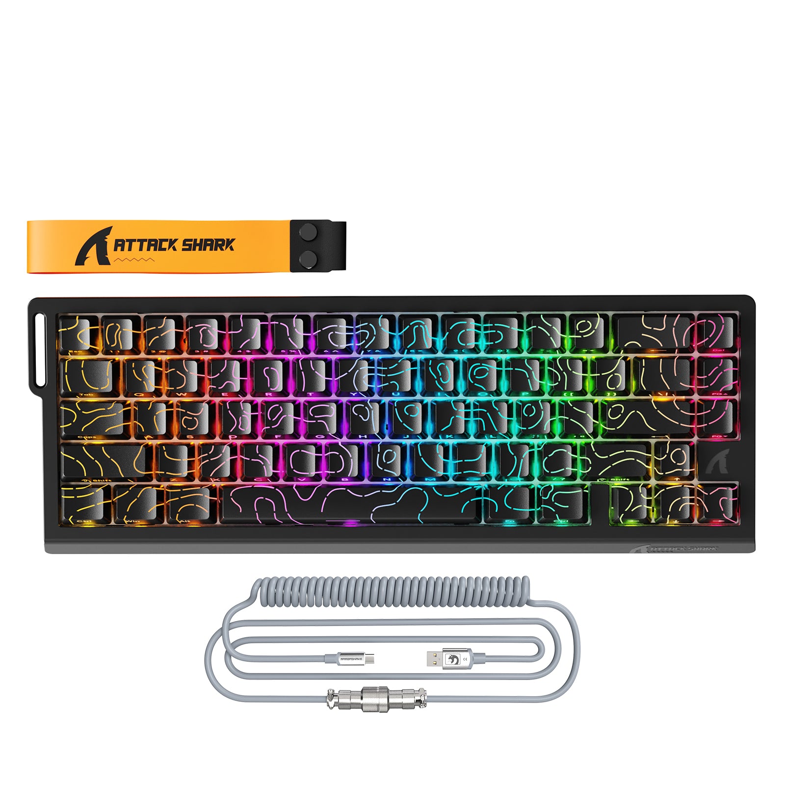 ATTACK SHARK X68PRO HE Bezprzewodowa Klawiatura Rapid Trigger ze Spiralnym Kablem