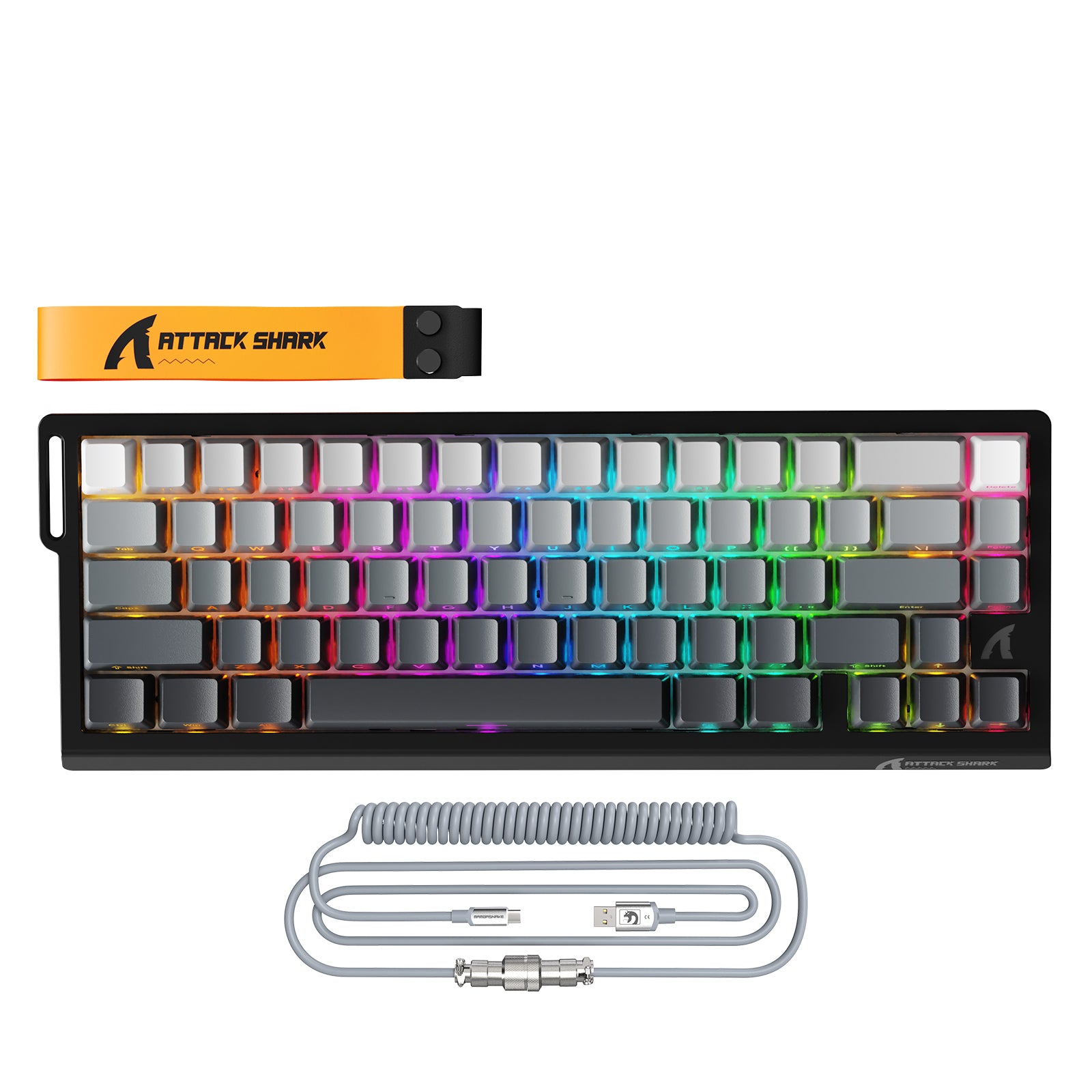 ATTACK SHARK X68PRO HE Bezprzewodowa Klawiatura Rapid Trigger ze Spiralnym Kablem